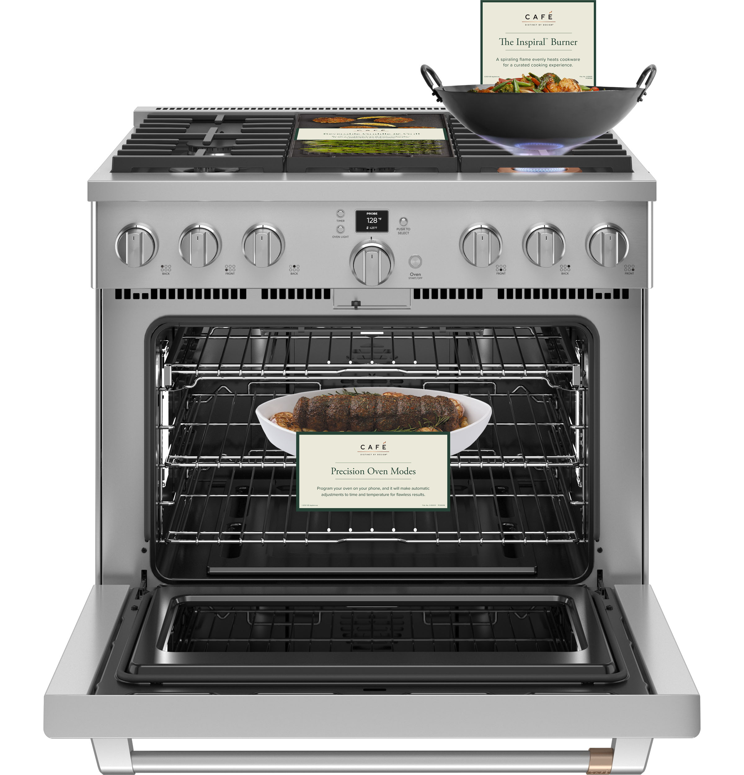 CAFÉ™ 36" Smart All-Gas Commercial-Style Range with 6 Burners (Natural Gas) CGY366P2TS1