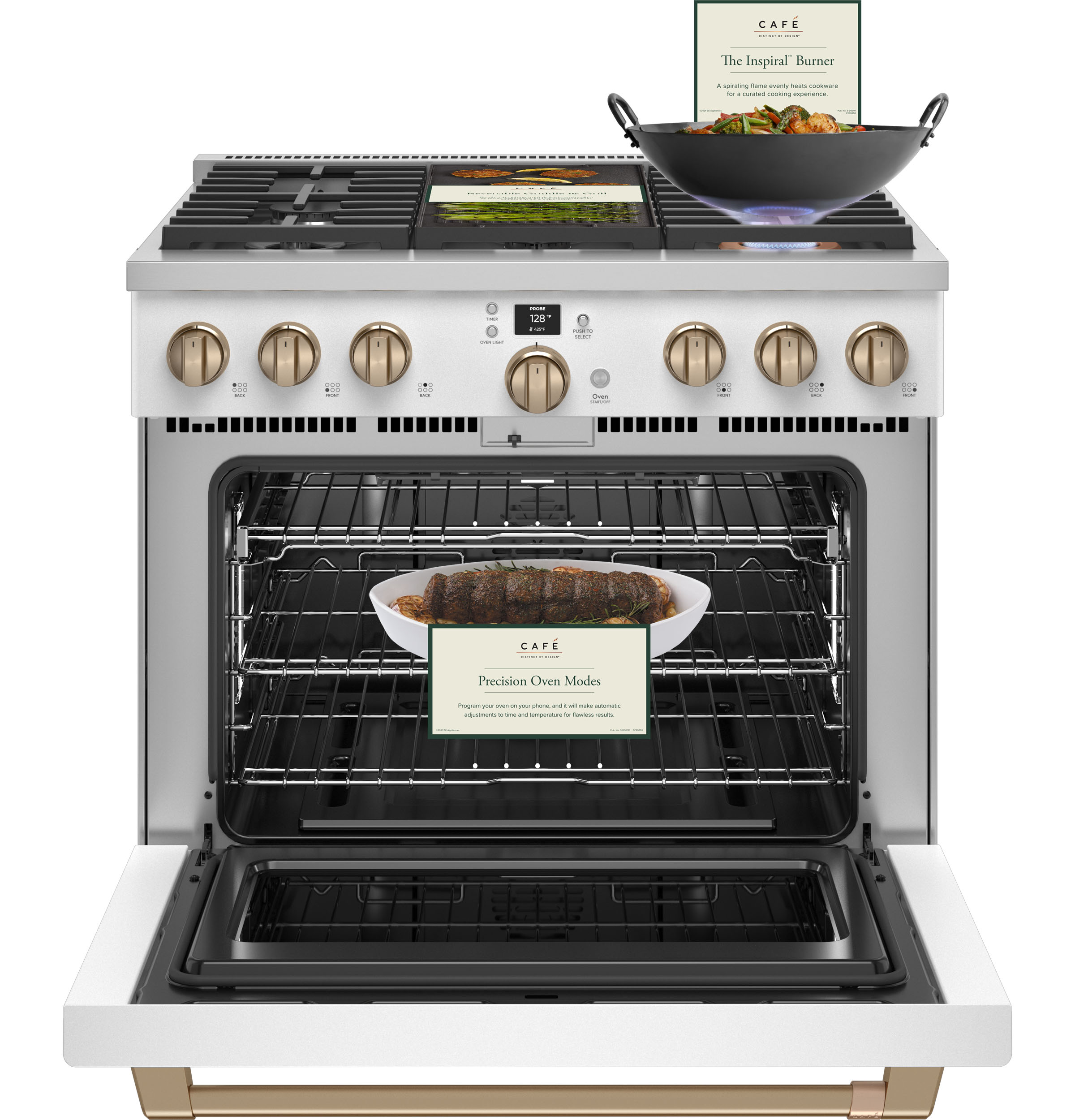 CAFÉ™ 36" Smart All-Gas Commercial-Style Range with 6 Burners (Natural Gas) CGY366P4TW2