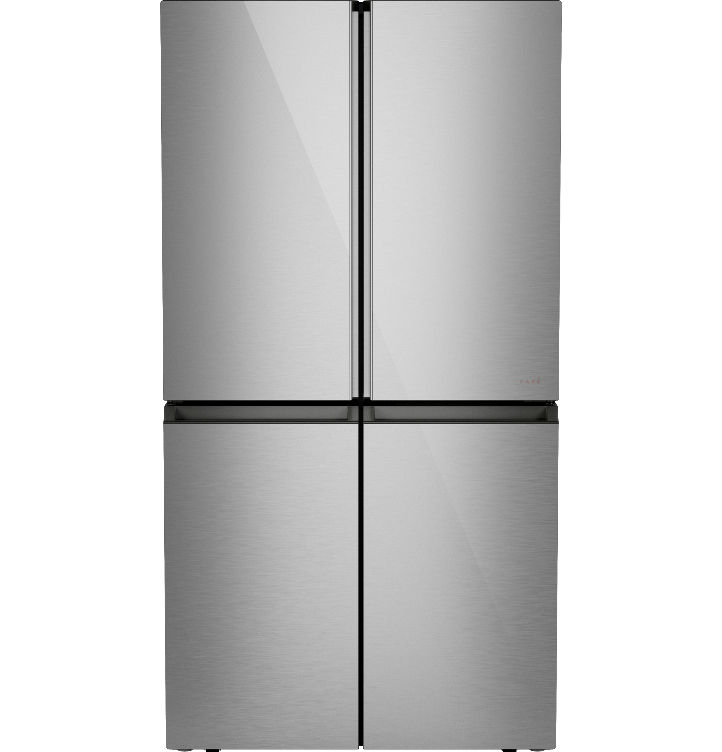 CAFÉ™ ENERGY STAR® 22.9 Cu. Ft. Smart Counter-Depth Quad-Door Refrigerator in Platinum Glass with Dual-Dispense AutoFill Pitcher CHE23DM5WS5