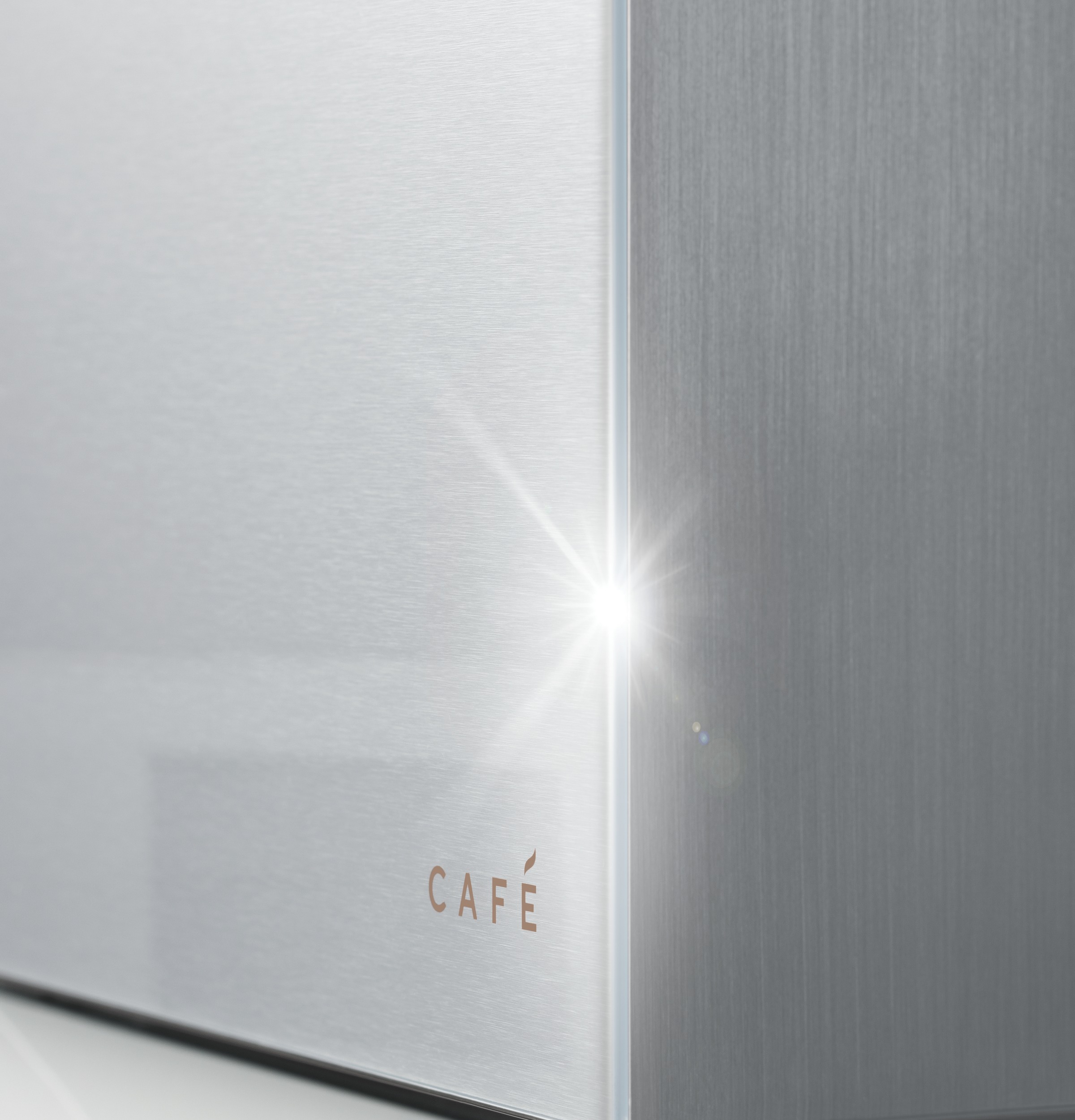 CAFÉ™ ENERGY STAR® 22.9 Cu. Ft. Smart Counter-Depth Quad-Door Refrigerator in Platinum Glass with Dual-Dispense AutoFill Pitcher CHE23DM5WS5