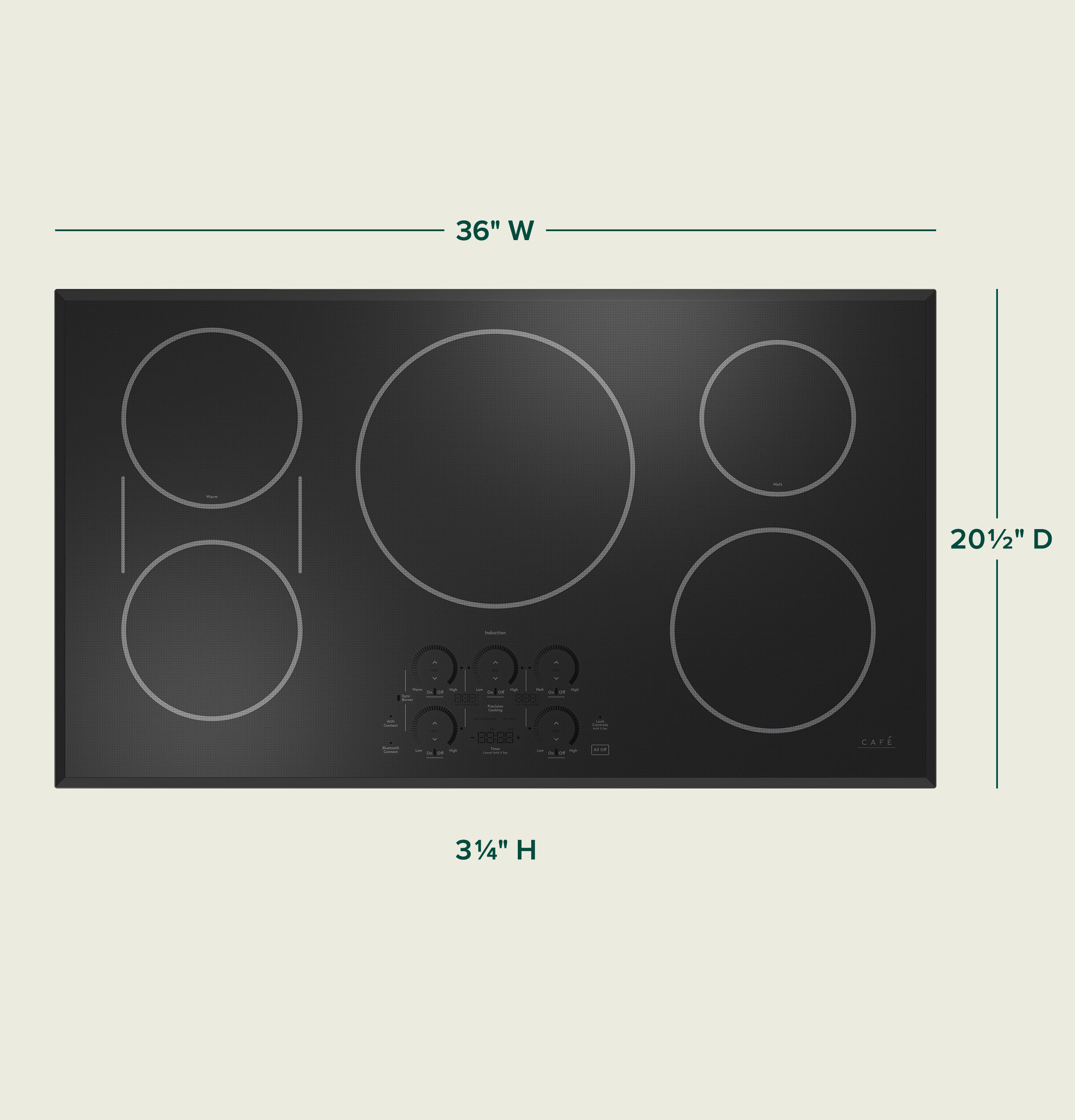CAFÉ™ Series ENERGY STAR® 36" Built-In Touch Control Induction Cooktop CHP90361TBB