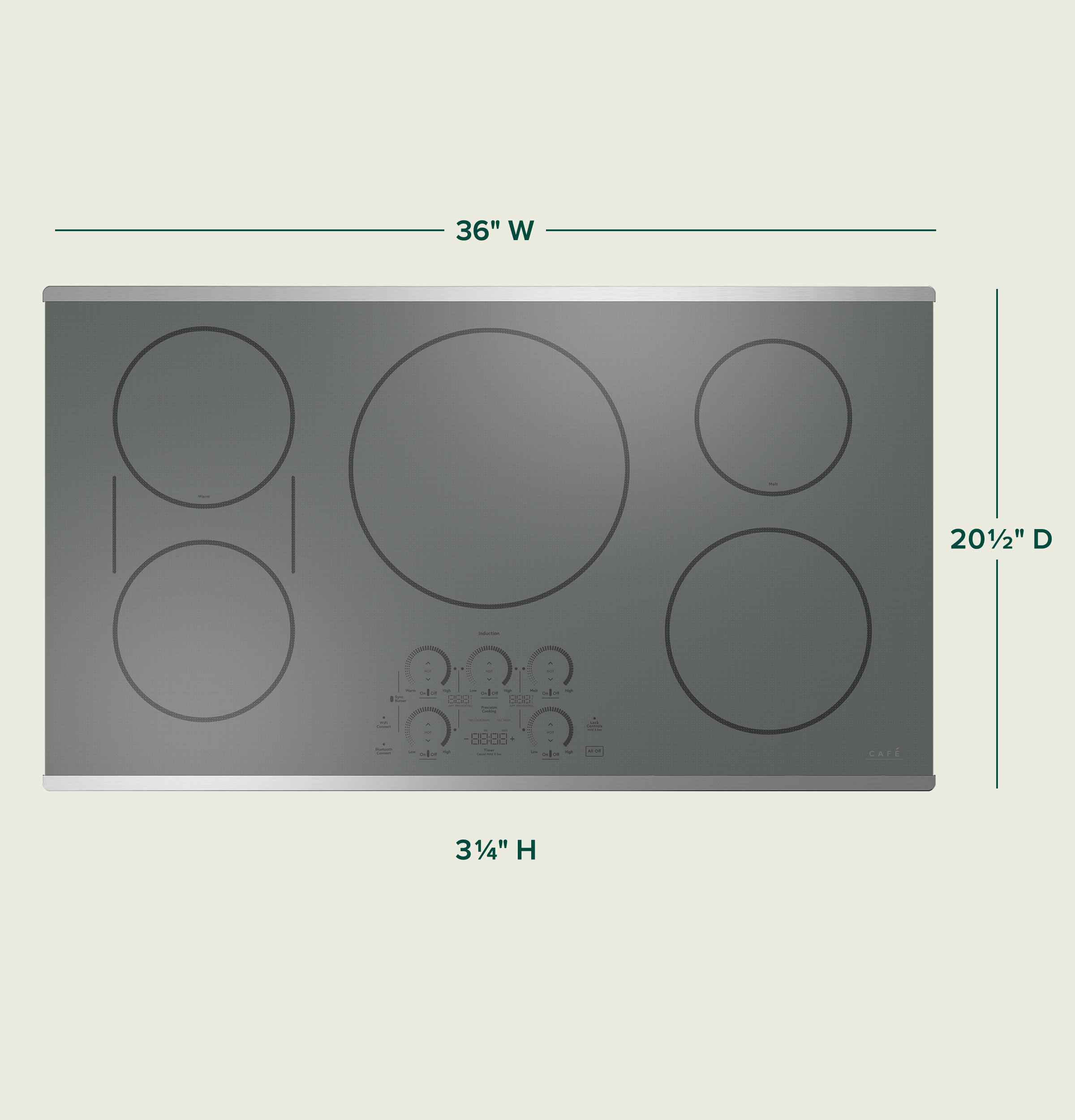 CAFÉ™ Series ENERGY STAR® 36" Built-In Touch Control Induction Cooktop CHP90362TSS