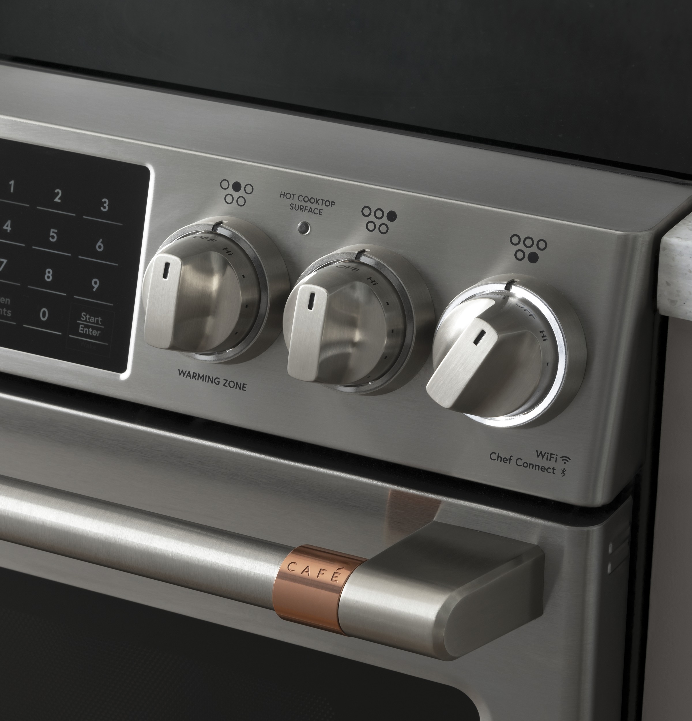 CAFÉ™ 30" Smart Slide-In, Front-Control, Induction and Convection Range with Warming Drawer CHS900P2MS1