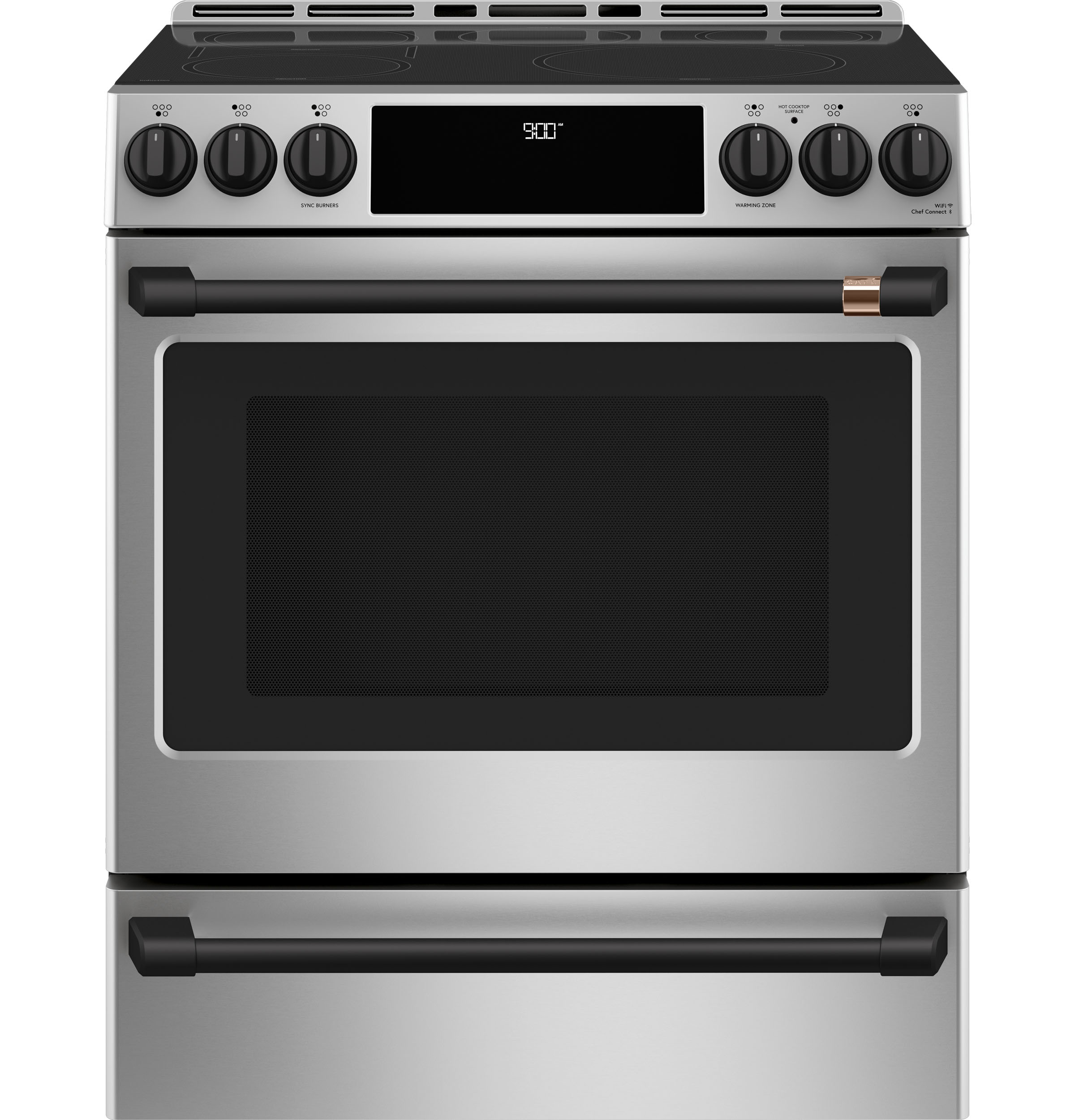CAFÉ™ 30" Smart Slide-In, Front-Control, Induction and Convection Range with Warming Drawer CHS900P2MS1