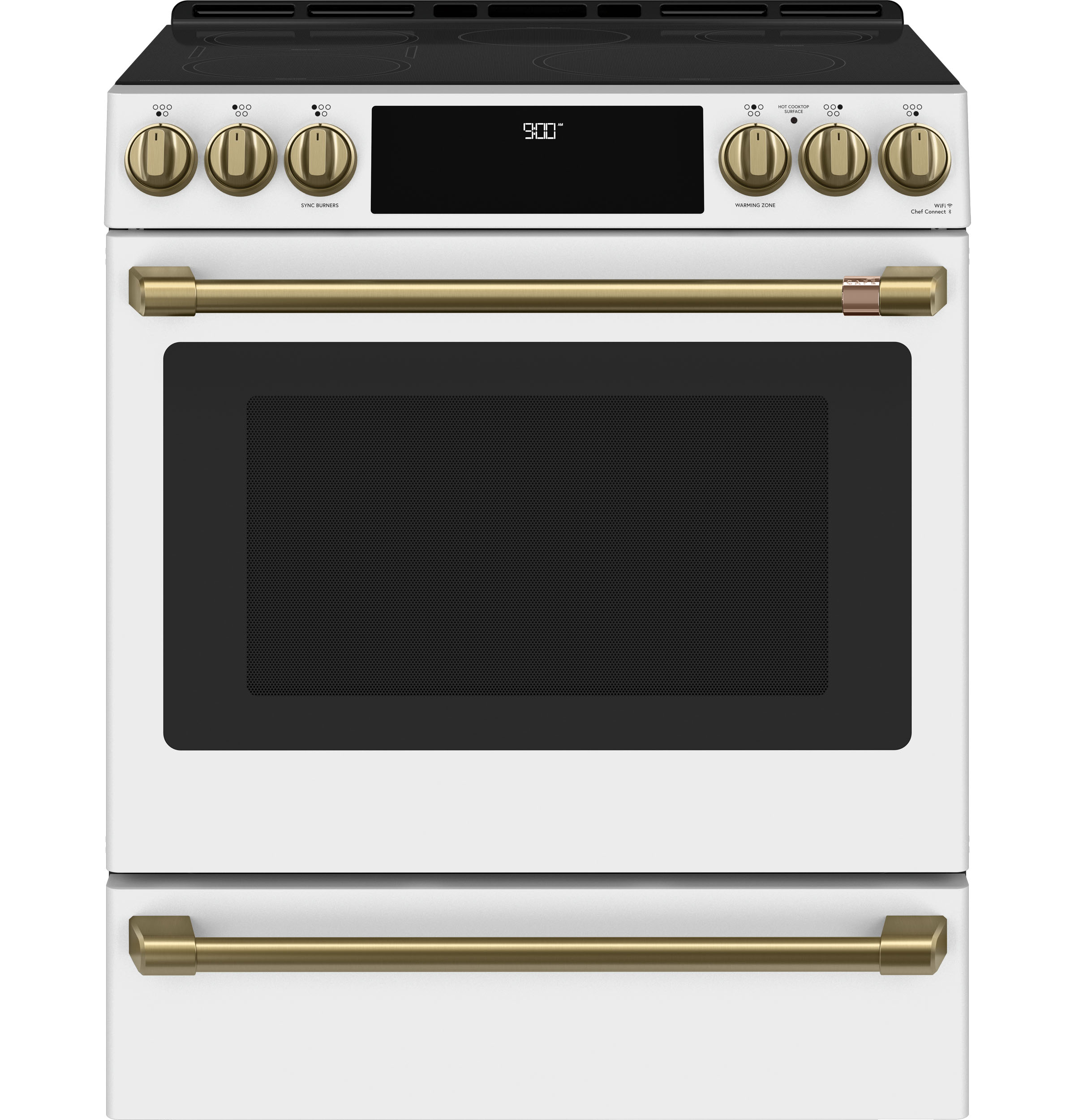 CAFÉ™ 30" Smart Slide-In, Front-Control, Induction and Convection Range with Warming Drawer CHS900P4MW2