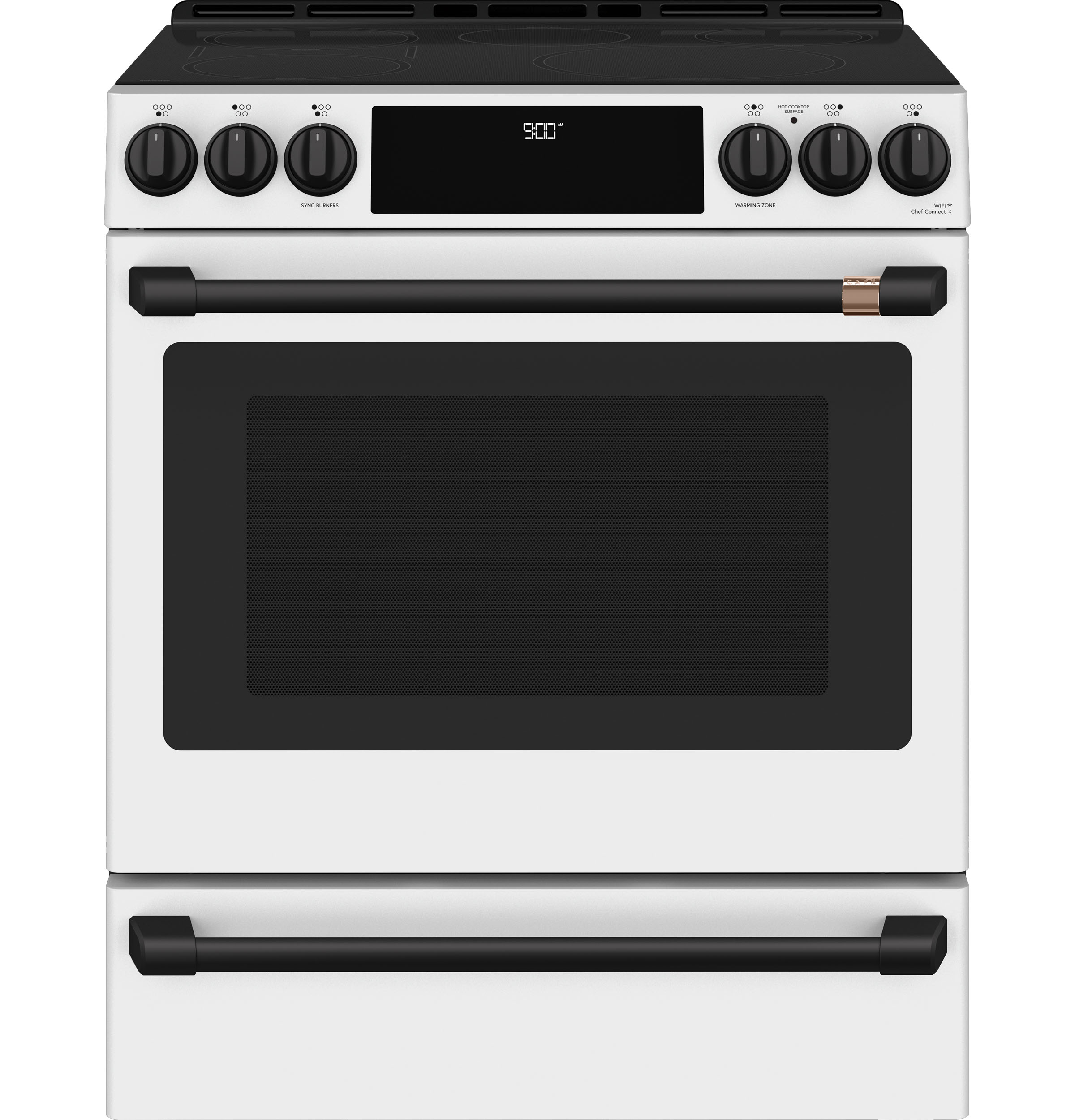 CAFÉ™ 30" Smart Slide-In, Front-Control, Induction and Convection Range with Warming Drawer CHS900P4MW2