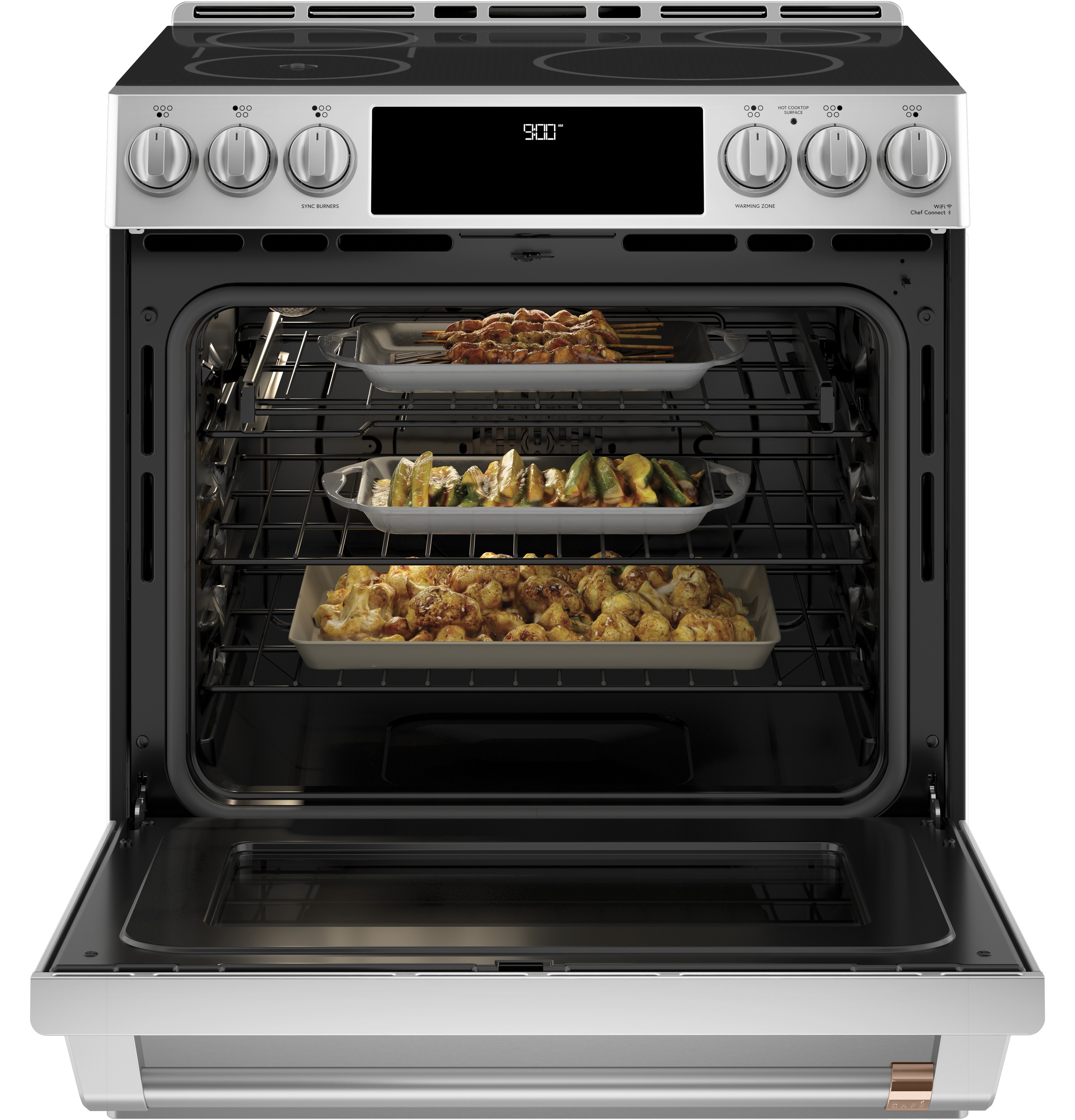 CAFÉ™ 30" Smart Slide-In, Front-Control, Induction and Convection Range with In-Oven Camera CHS90XP2MS1