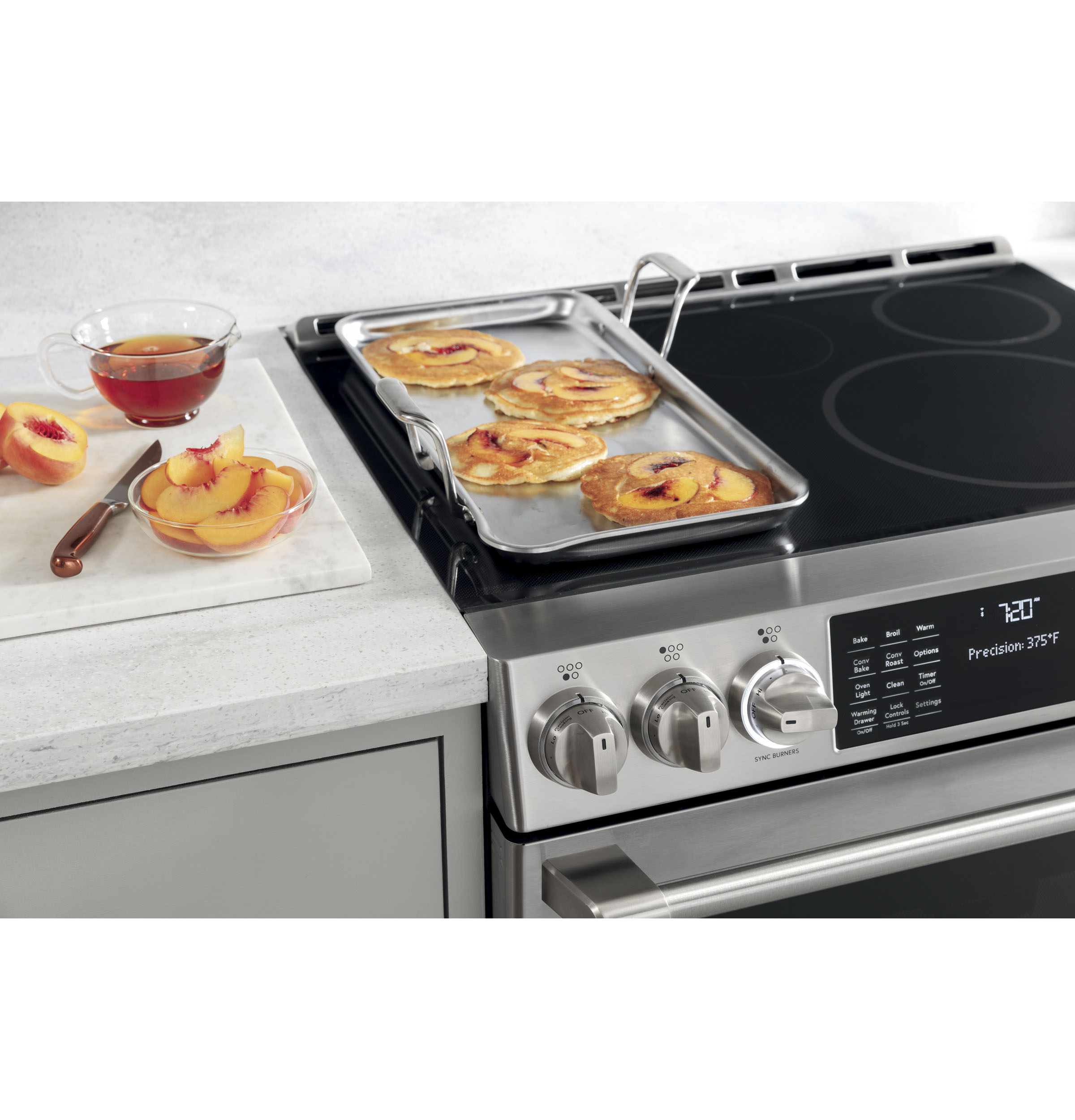 CAFÉ™ 30" Smart Slide-In, Front-Control, Induction and Convection Range with In-Oven Camera CHS90XP2MS1