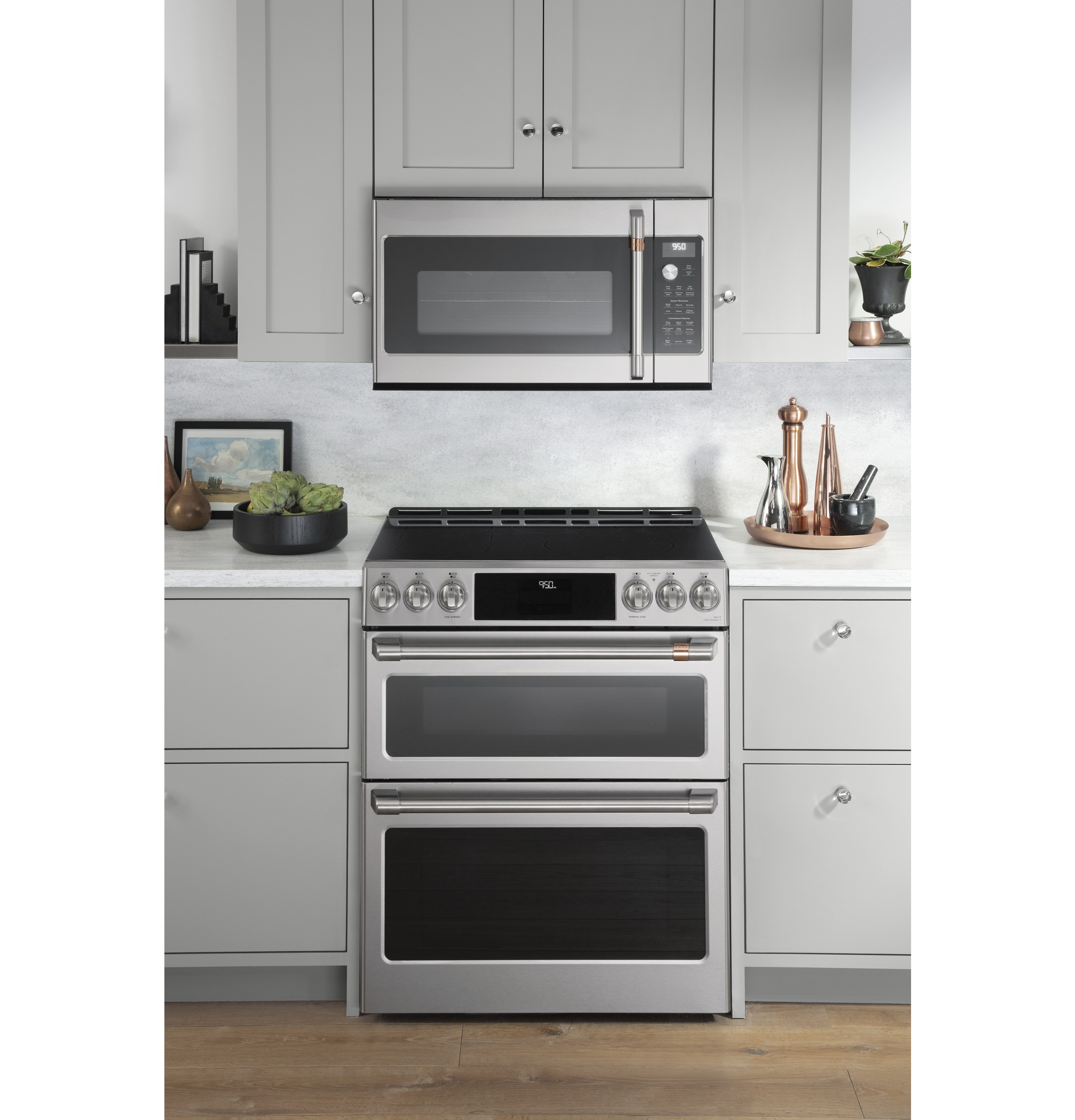CAFÉ™ 30" Smart Slide-In, Front-Control, Induction and Convection Double-Oven Range CHS950P2MS1