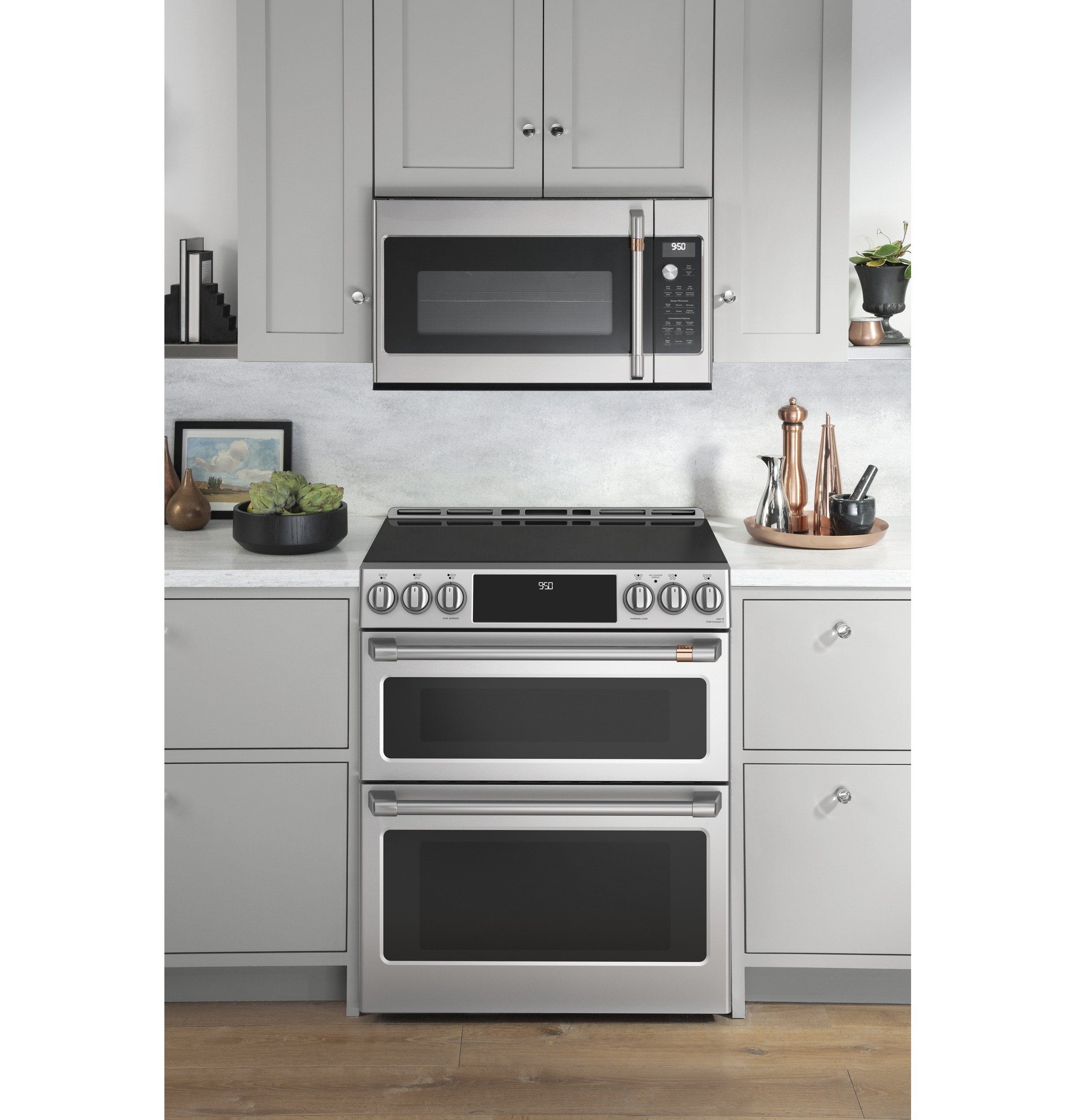 CAFÉ™ 30" Smart Slide-In, Front-Control, Induction and Convection Double-Oven Range CHS950P2MS1