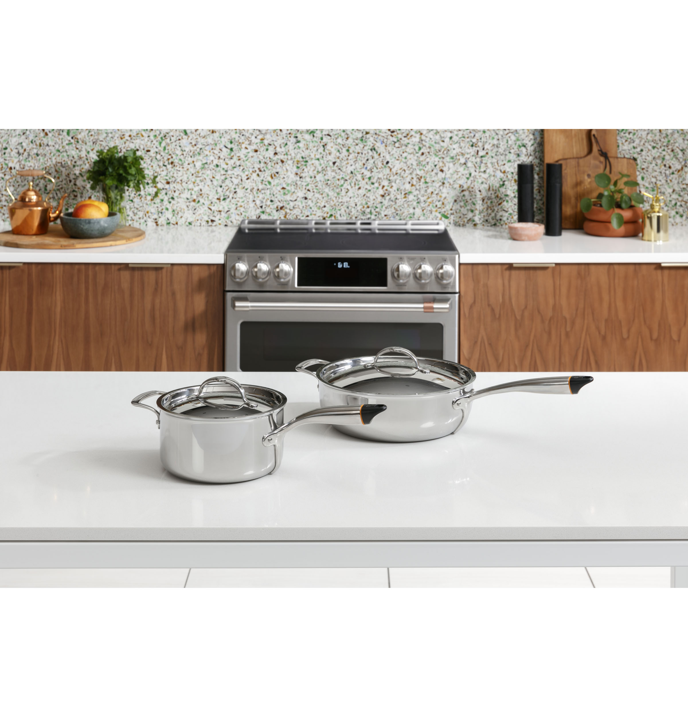 CAFÉ™ 30" Smart Slide-In, Front-Control, Induction and Convection Double-Oven Range CHS950P2MS1