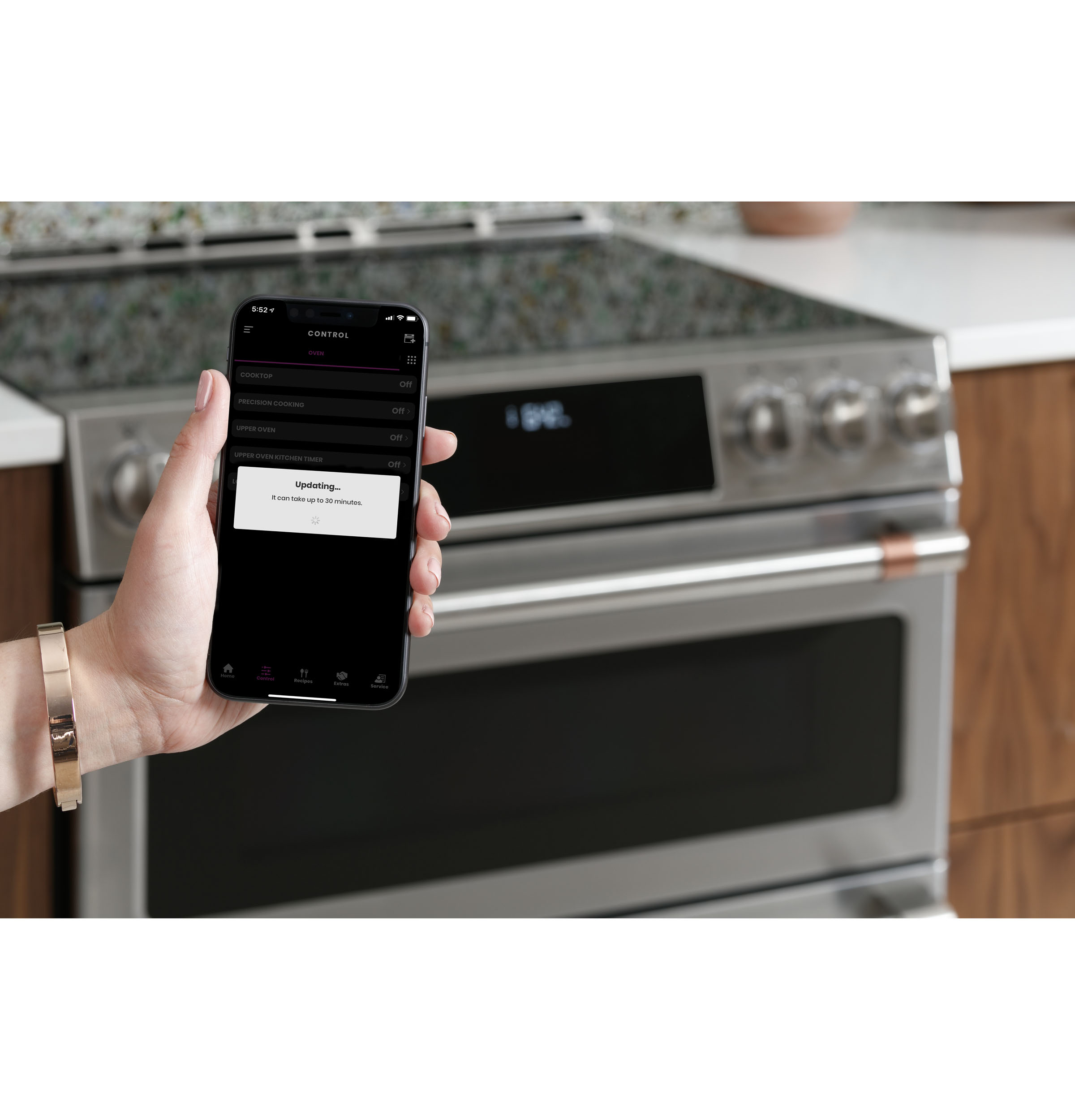 CAFÉ™ 30" Smart Slide-In, Front-Control, Induction and Convection Double-Oven Range CHS950P2MS1
