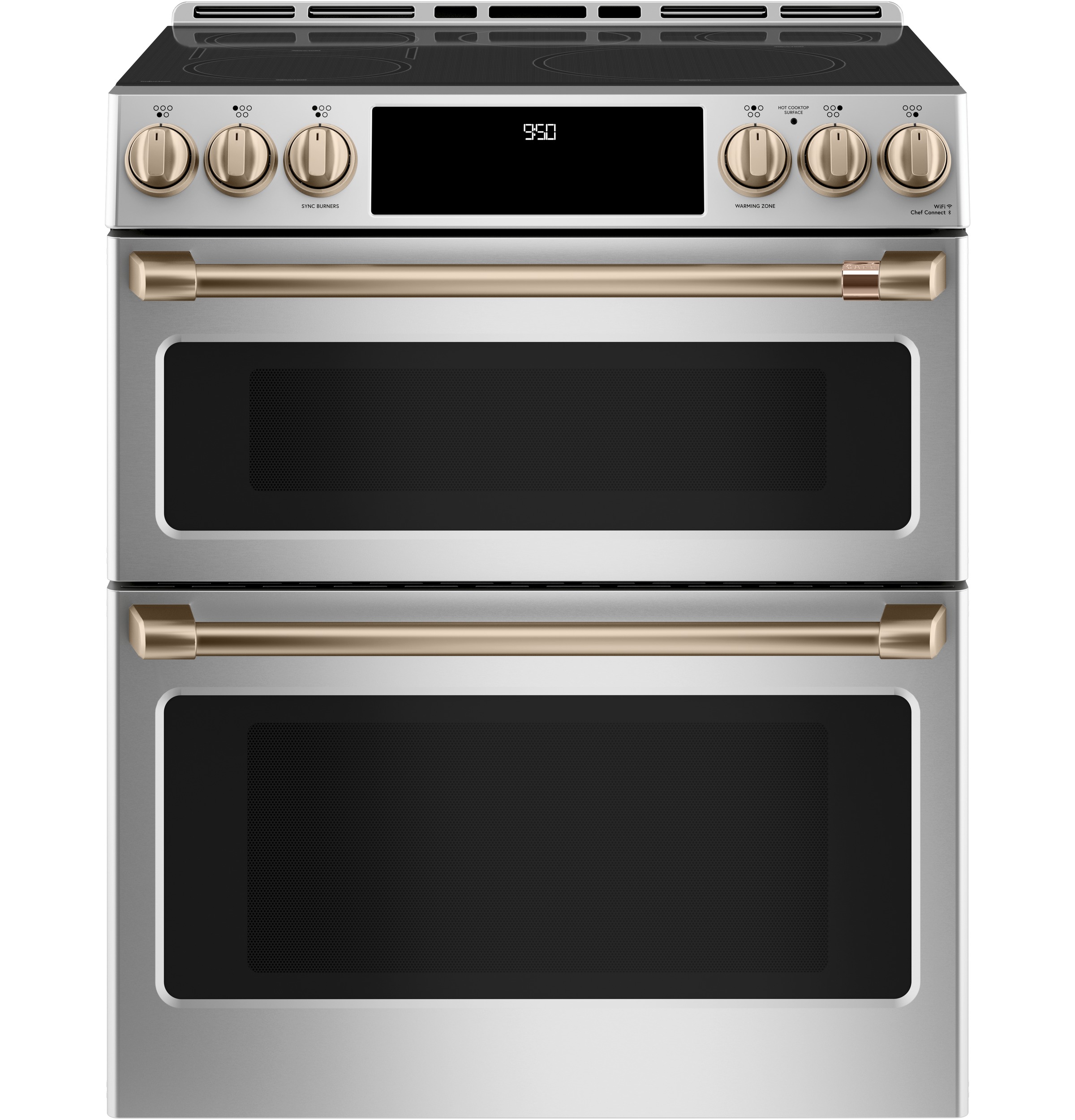 CAFÉ™ 30" Smart Slide-In, Front-Control, Induction and Convection Double-Oven Range CHS950P2MS1