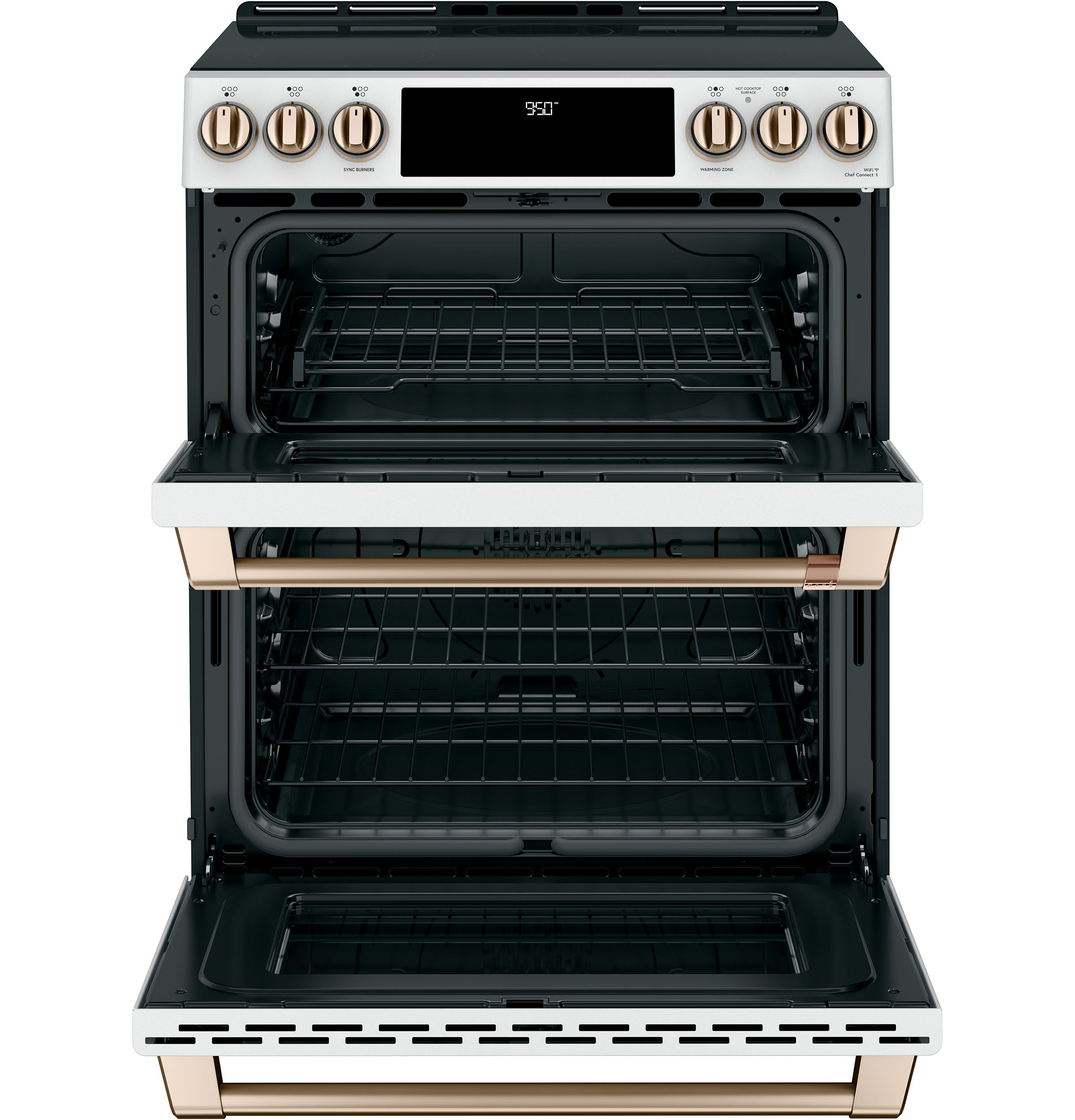 CAFÉ™ 30" Smart Slide-In, Front-Control, Induction and Convection Double-Oven Range CHS950P4MW2