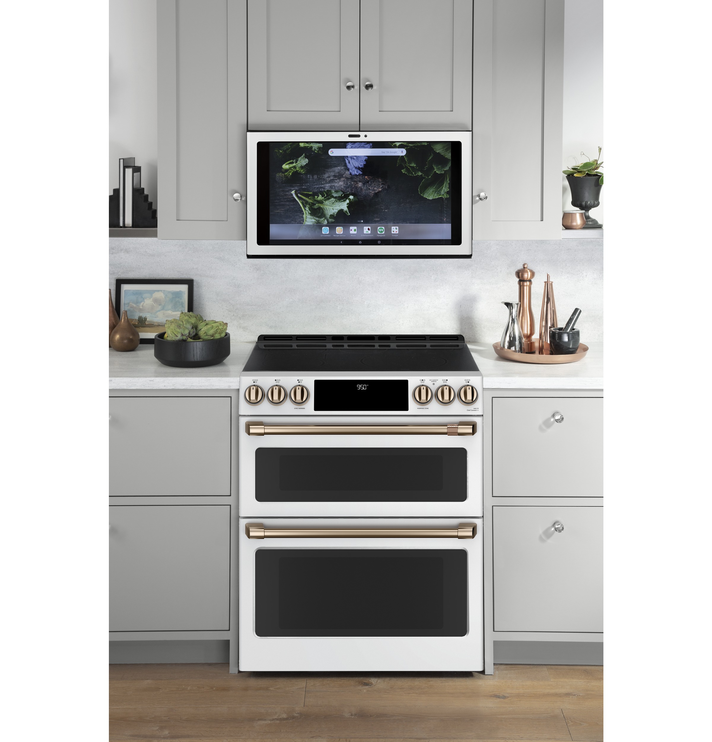 CAFÉ™ 30" Smart Slide-In, Front-Control, Induction and Convection Double-Oven Range CHS950P4MW2