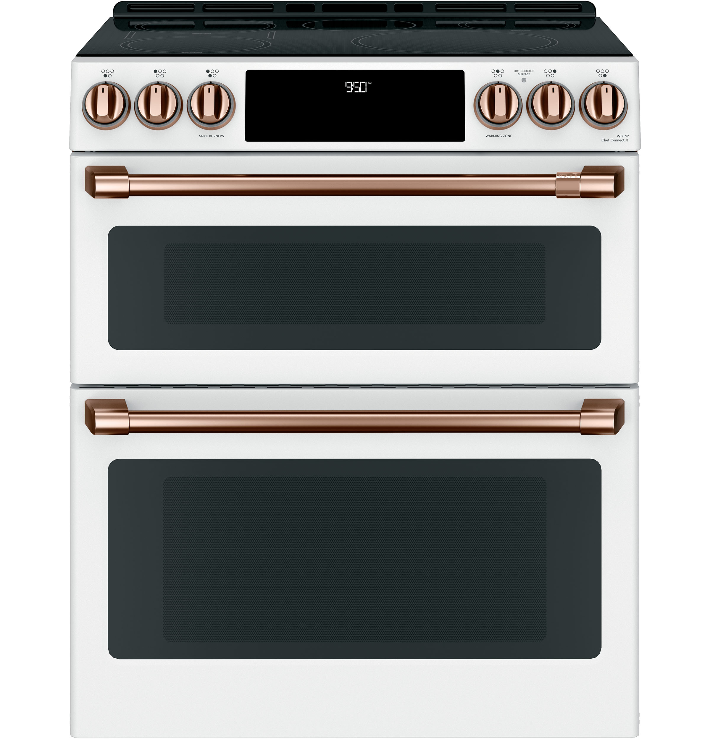 CAFÉ™ 30" Smart Slide-In, Front-Control, Induction and Convection Double-Oven Range CHS950P4MW2
