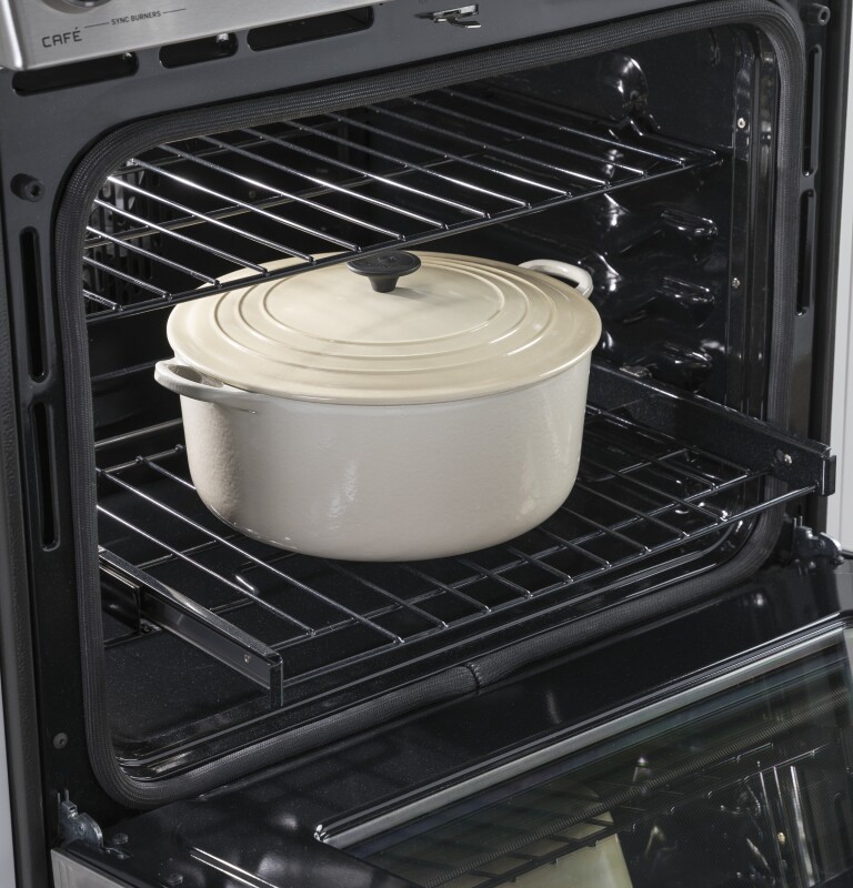 GE Series 30" Slide-In Front Control Induction and Convection Range with Warming Drawer CHS985SELSS