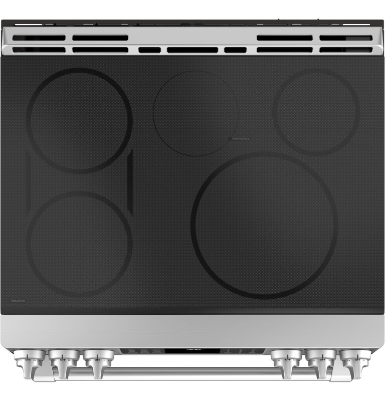 GE Series 30" Slide-In Front Control Induction and Convection Range with Warming Drawer CHS985SELSS