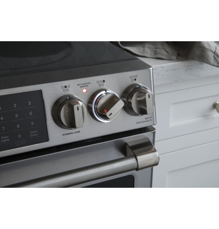 GE Series 30" Slide-In Front Control Induction and Convection Range with Warming Drawer CHS985SELSS