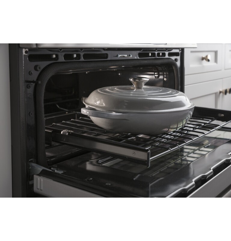 GE Series 30" Slide-In Front Control Induction and Convection Double Oven Range CHS995SELSS