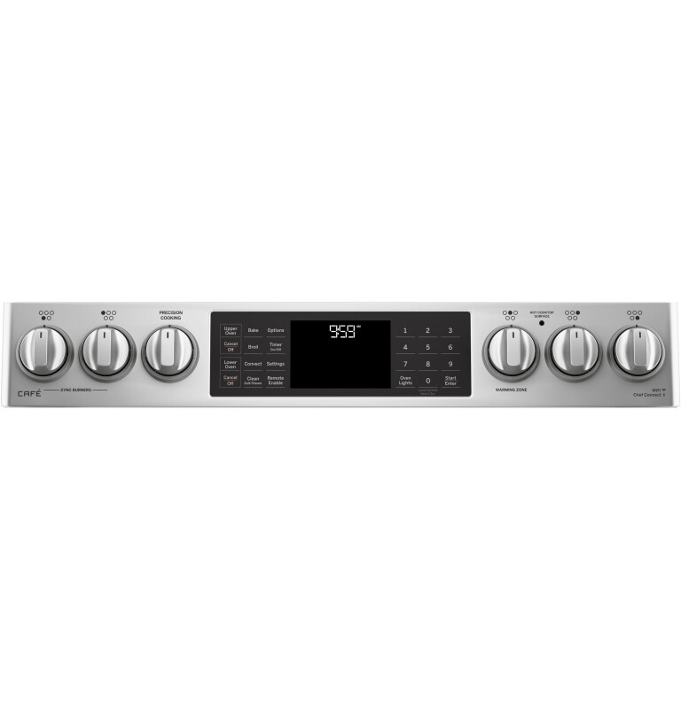 GE Series 30" Slide-In Front Control Induction and Convection Double Oven Range CHS995SELSS