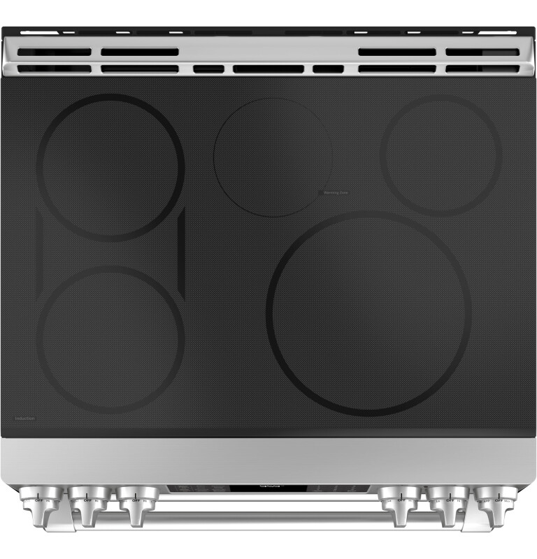 GE Series 30" Slide-In Front Control Induction and Convection Double Oven Range CHS995SELSS