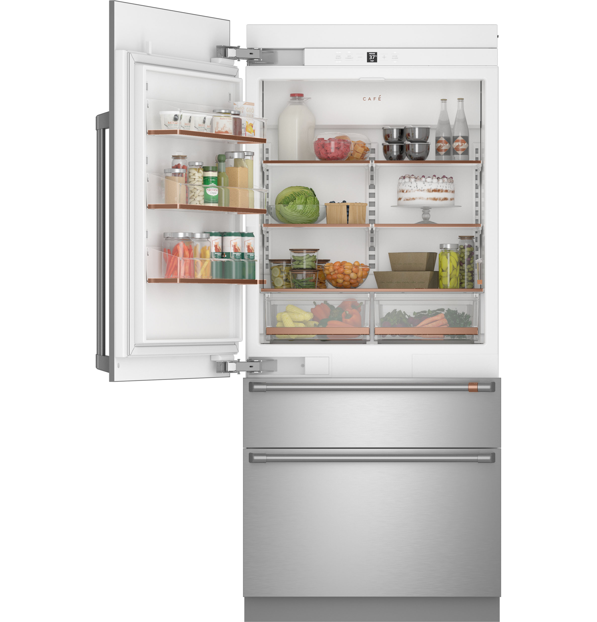 CAFÉ™ 36" Integrated Bottom-Freezer Refrigerator CIC36LP2VS1