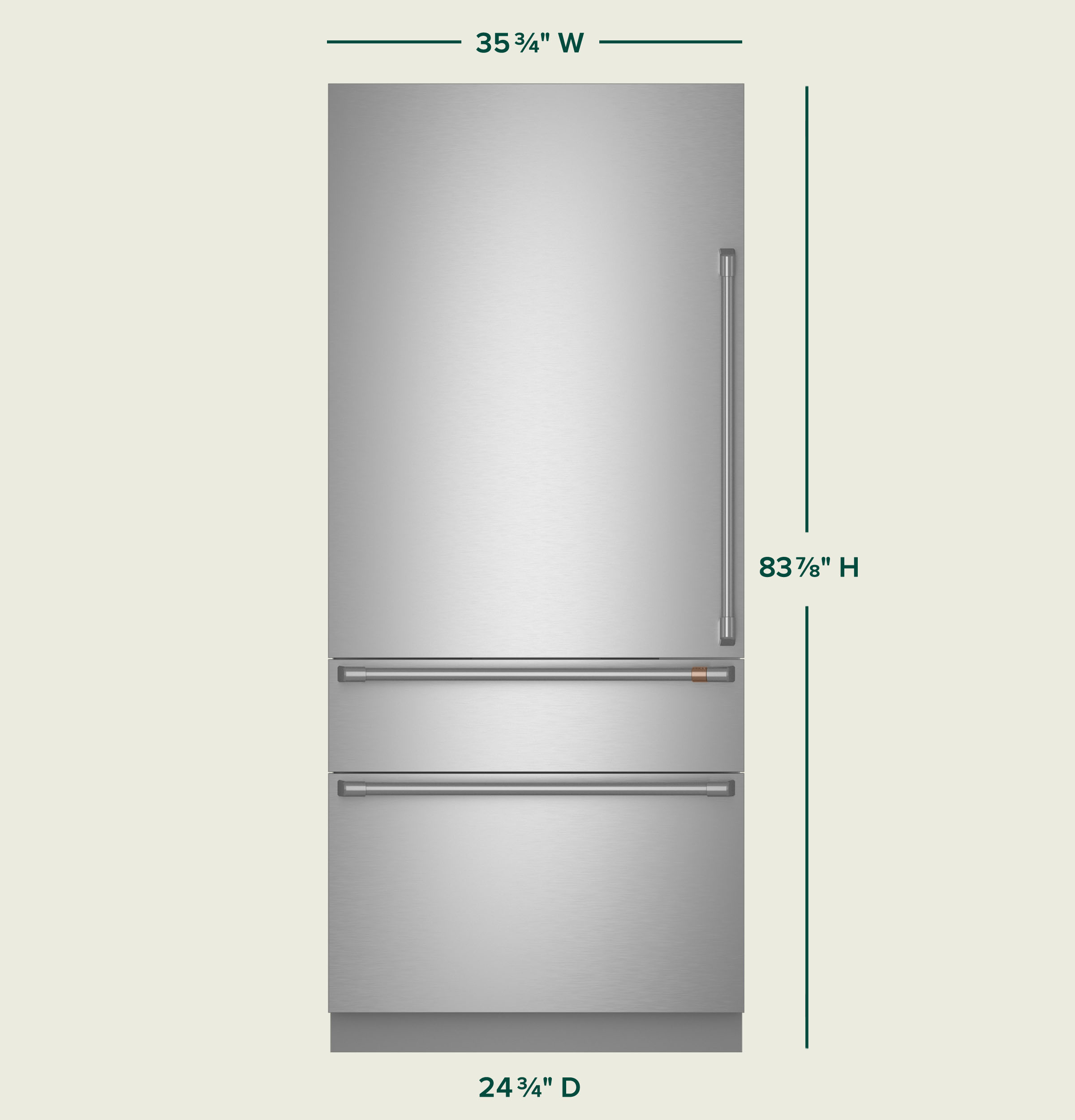 CAFÉ™ 36" Integrated Bottom-Freezer Refrigerator CIC36LP2VS1
