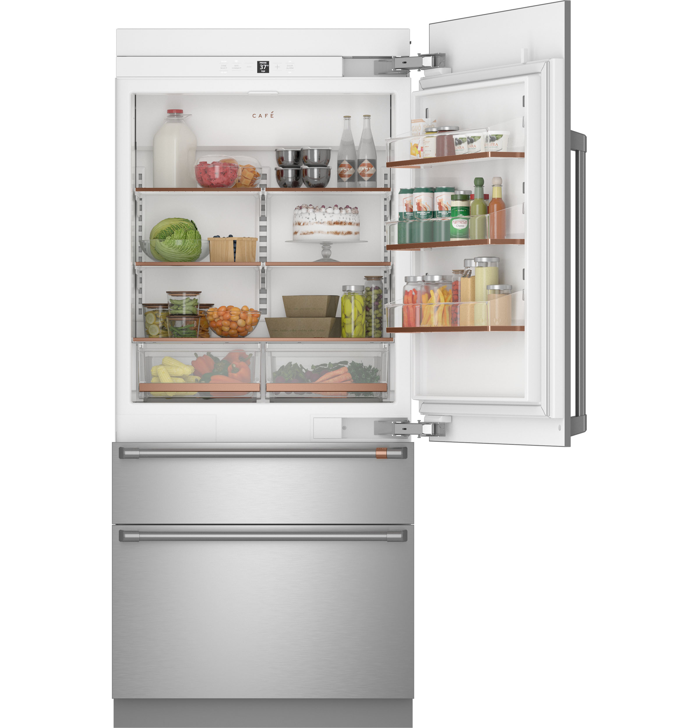 CAFÉ™ 36" Integrated Bottom-Freezer Refrigerator CIC36RP2VS1
