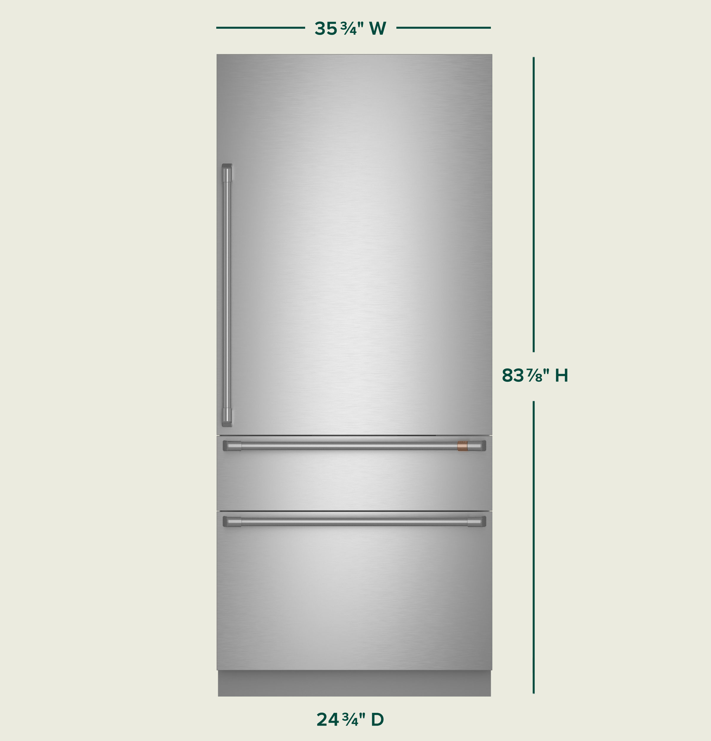 CAFÉ™ 36" Integrated Bottom-Freezer Refrigerator CIC36RP2VS1