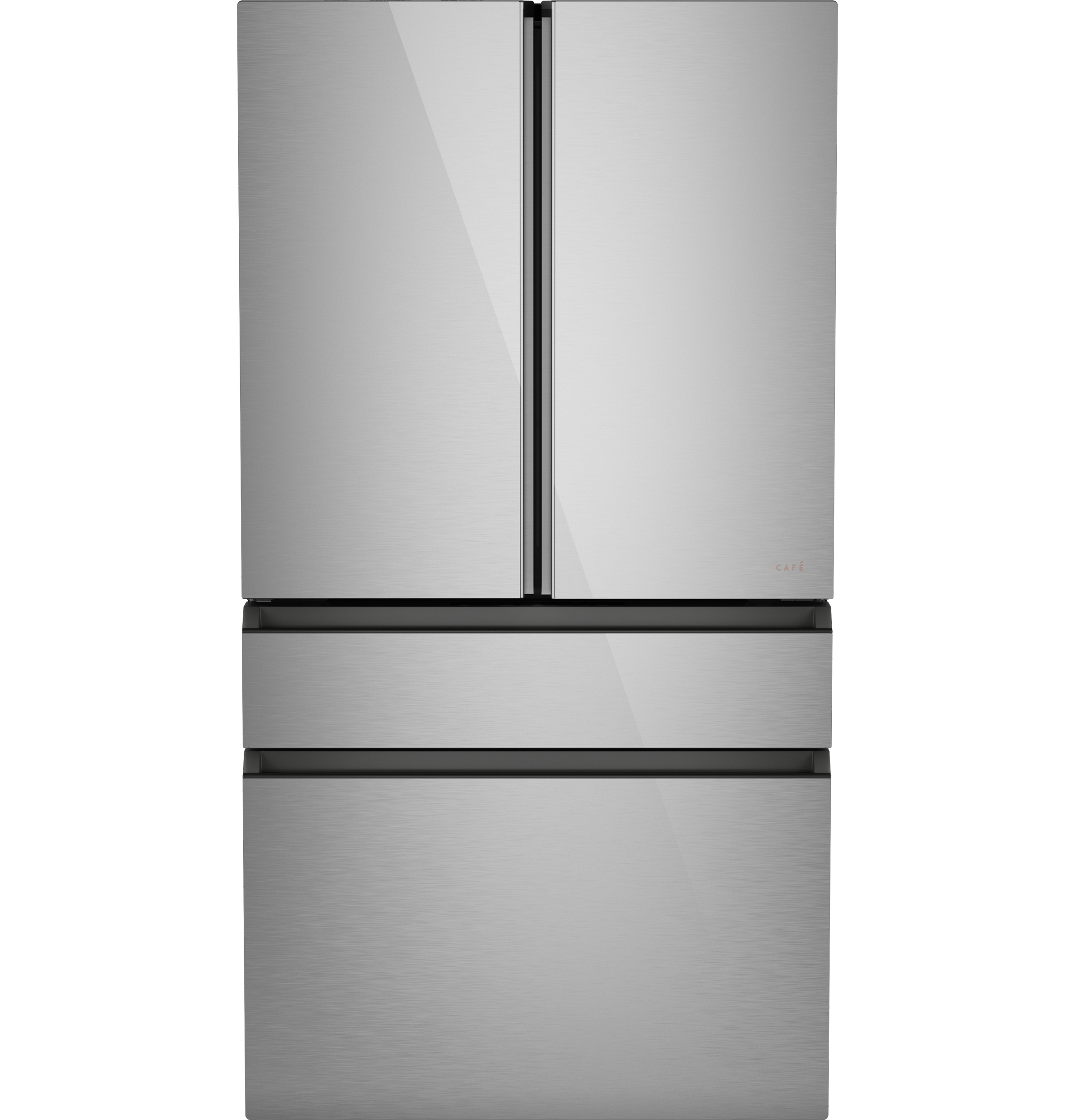 CAFÉ™ ENERGY STAR® 23.2 Cu. Ft. Smart Counter-Depth 4-Door French-Door Refrigerator in Platinum Glass With Dual-Dispense AutoFill Pitcher CJE23DM5WS5
