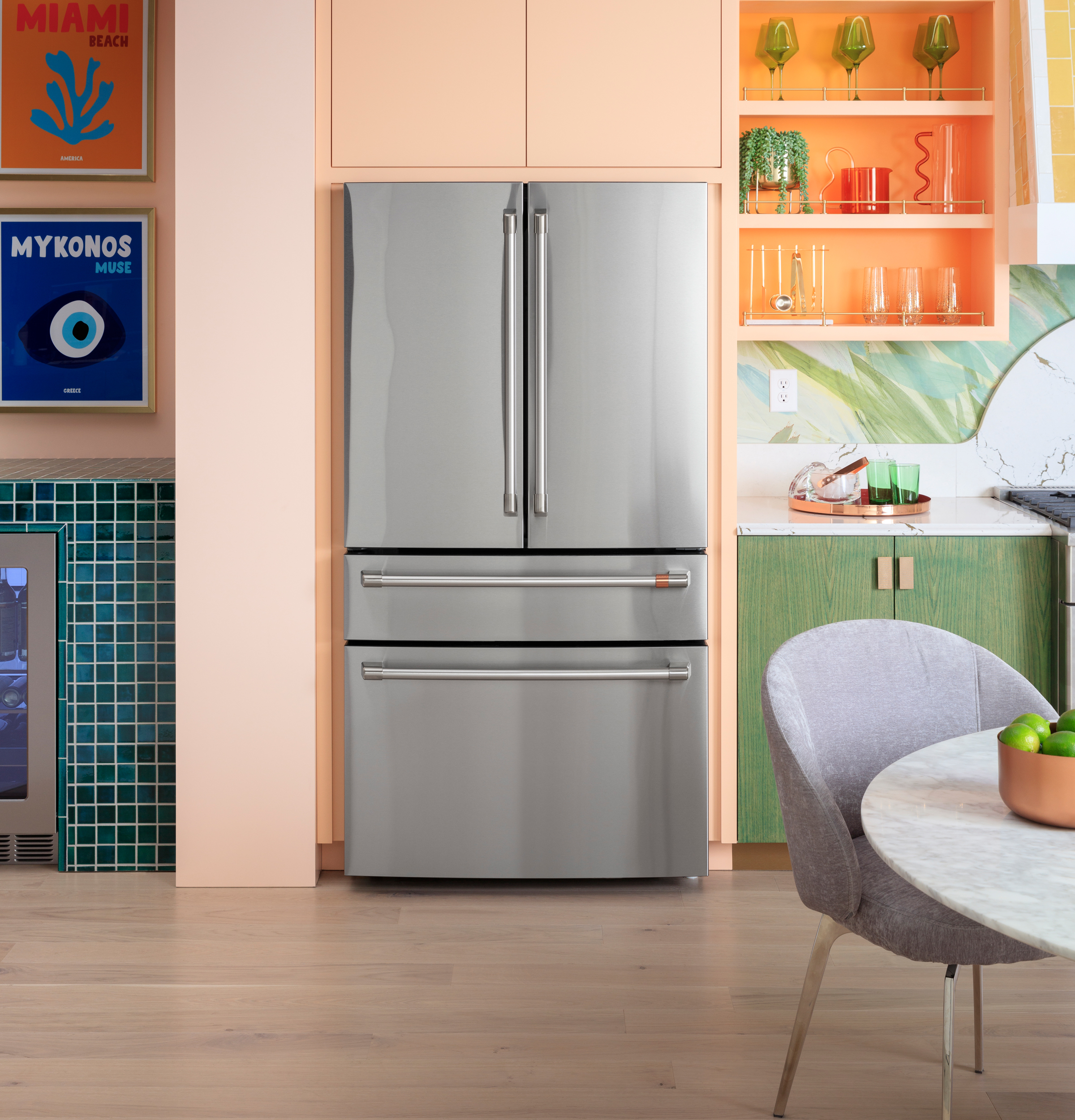 CAFÉ™ ENERGY STAR® 23.2 Cu. Ft. Smart Counter-Depth 4-Door French-Door Refrigerator With Dual-Dispense AutoFill Pitcher CJE23DP2WS1