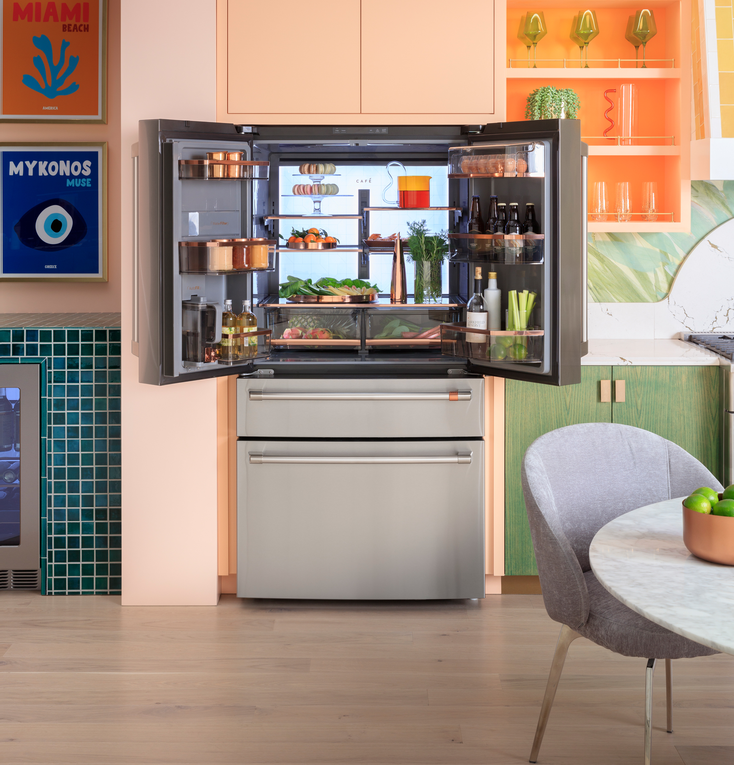 CAFÉ™ ENERGY STAR® 23.2 Cu. Ft. Smart Counter-Depth 4-Door French-Door Refrigerator With Dual-Dispense AutoFill Pitcher CJE23DP2WS1
