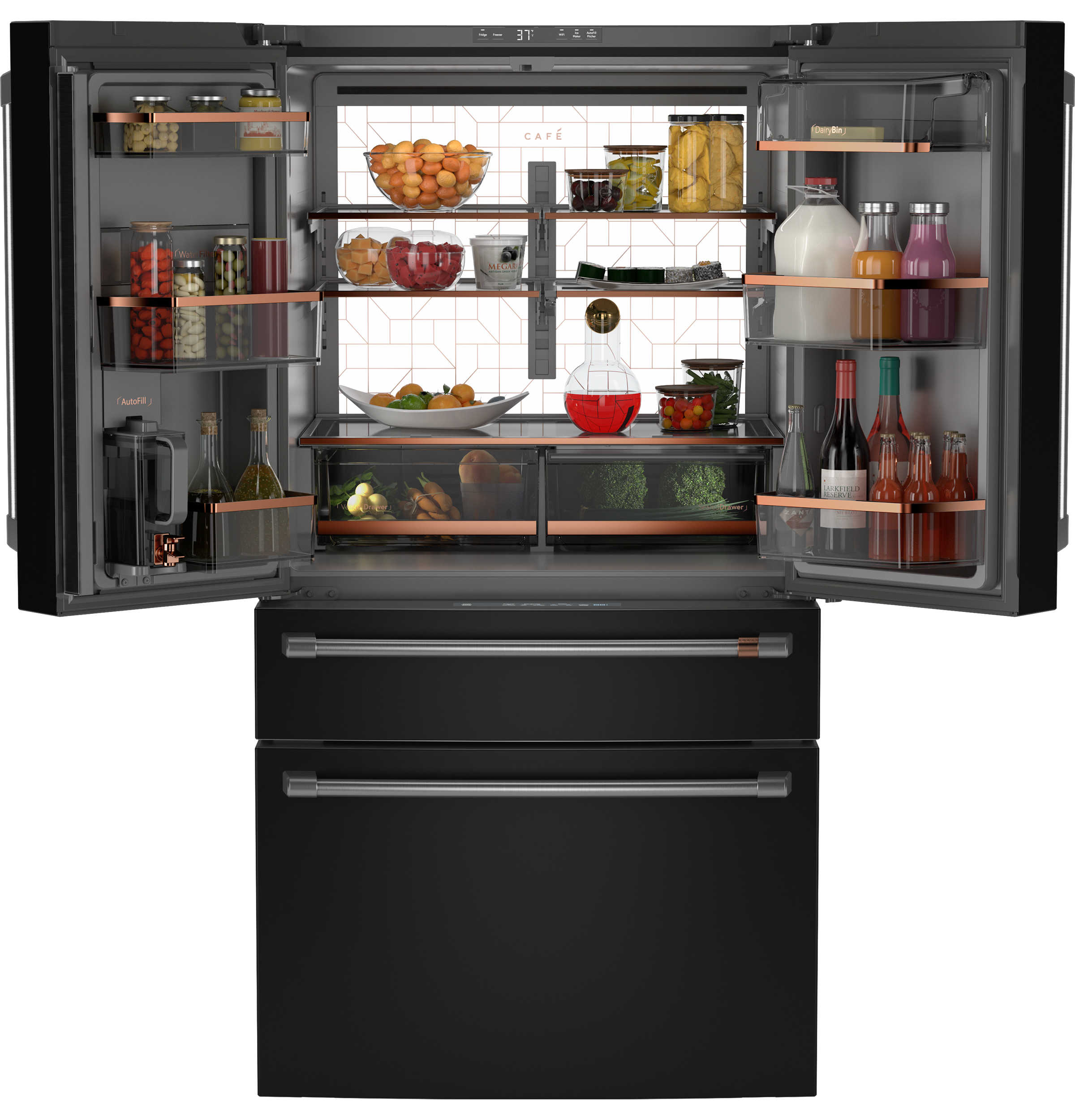 CAFÉ™ ENERGY STAR® 23.2 Cu. Ft. Smart Counter-Depth 4-Door French-Door Refrigerator With Dual-Dispense AutoFill Pitcher CJE23DP3WD1