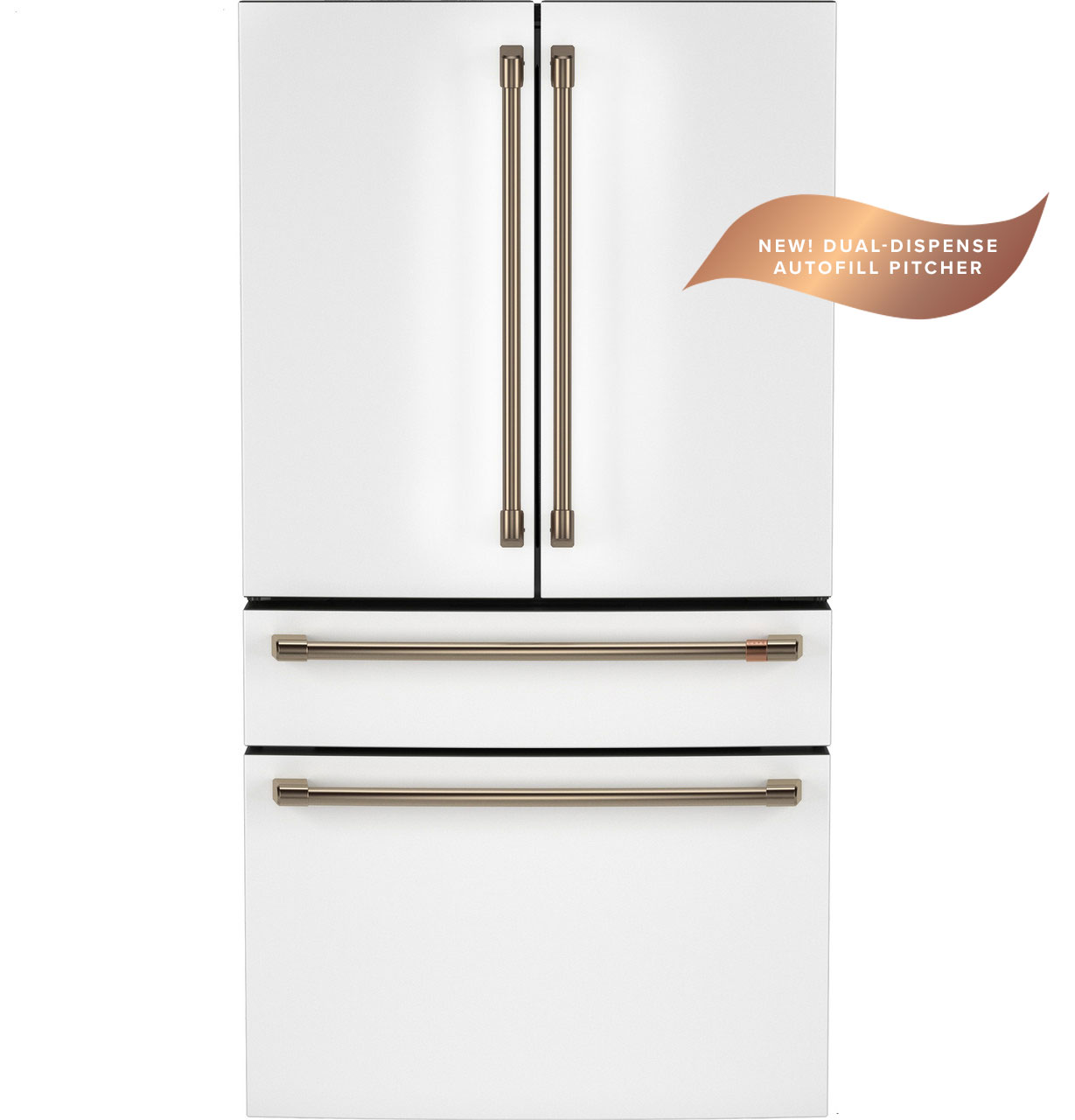 CAFÉ™ ENERGY STAR® 23.2 Cu. Ft. Smart Counter-Depth 4-Door French-Door Refrigerator With Dual-Dispense AutoFill Pitcher CJE23DP4WW2
