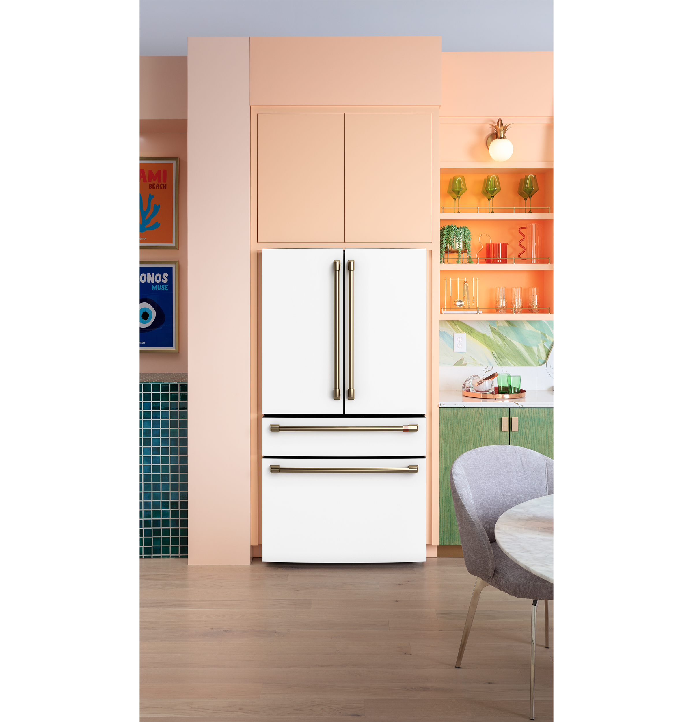 CAFÉ™ ENERGY STAR® 23.2 Cu. Ft. Smart Counter-Depth 4-Door French-Door Refrigerator With Dual-Dispense AutoFill Pitcher CJE23DP4WW2