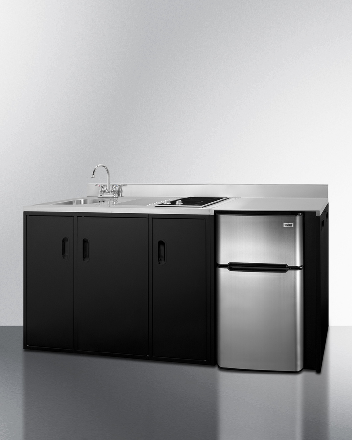 72" Wide All-In-One Kitchenette, ADA Counter Height CK72ADASINKL