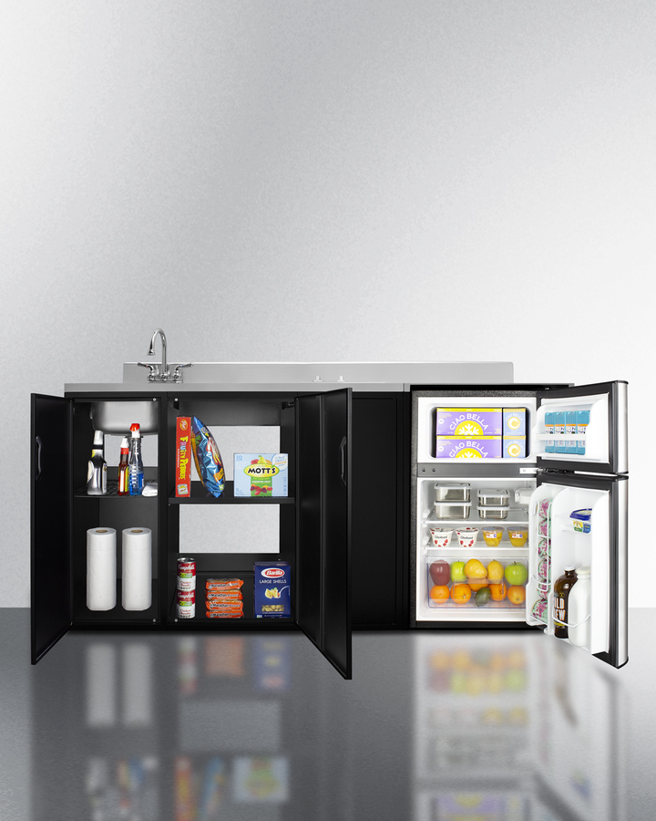 72" Wide All-In-One Kitchenette, ADA Counter Height CK72ADASINKL