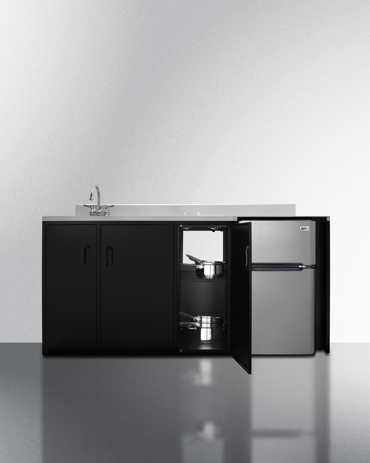 72" Wide All-In-One Kitchenette, ADA Counter Height CK72ADASINKL