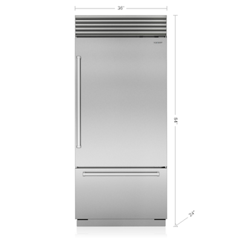 36" Classic Over-and-Under Refrigerator/Freezer - Pro Handle CL3650USPR
