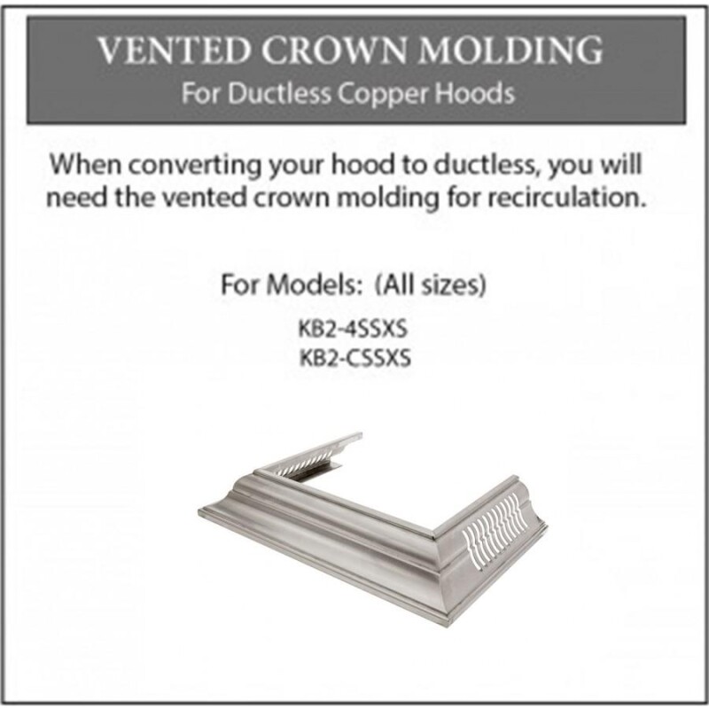 Vented Crown Molding Profile 6 for Wall Mount Range Hood CM6VKBS304