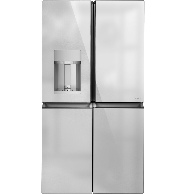 Cafe ENERGY STAR 27.4 Cu. Ft. Smart Quad-Door Refrigerator in Platinum Glass Platinum Glass CQE28DM5NS5 Picture 1