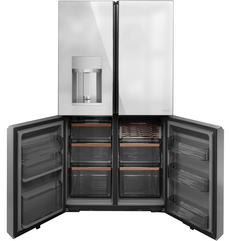 CAFÉ™ ENERGY STAR® 27.4 Cu. Ft. Smart Quad-Door Refrigerator in Platinum Glass CQE28DM5NS5