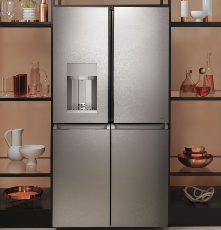 CAFÉ™ ENERGY STAR® 27.4 Cu. Ft. Smart Quad-Door Refrigerator in Platinum Glass CQE28DM5NS5