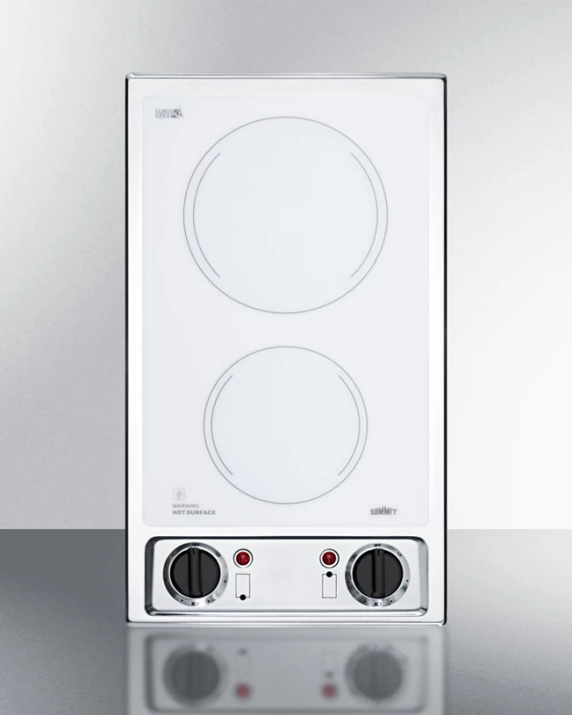 12" Wide 115V 2-Burner Radiant Cooktop CR2B120WH
