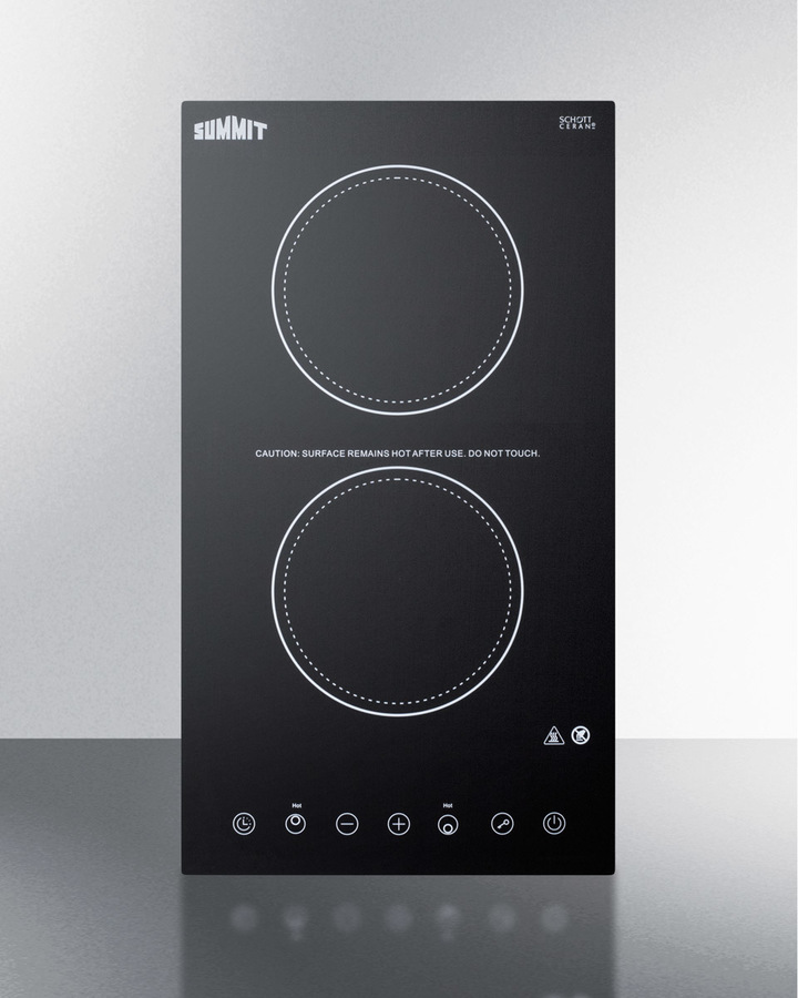 12" Wide 115V 2-Burner Radiant Cooktop CR2B15T1B