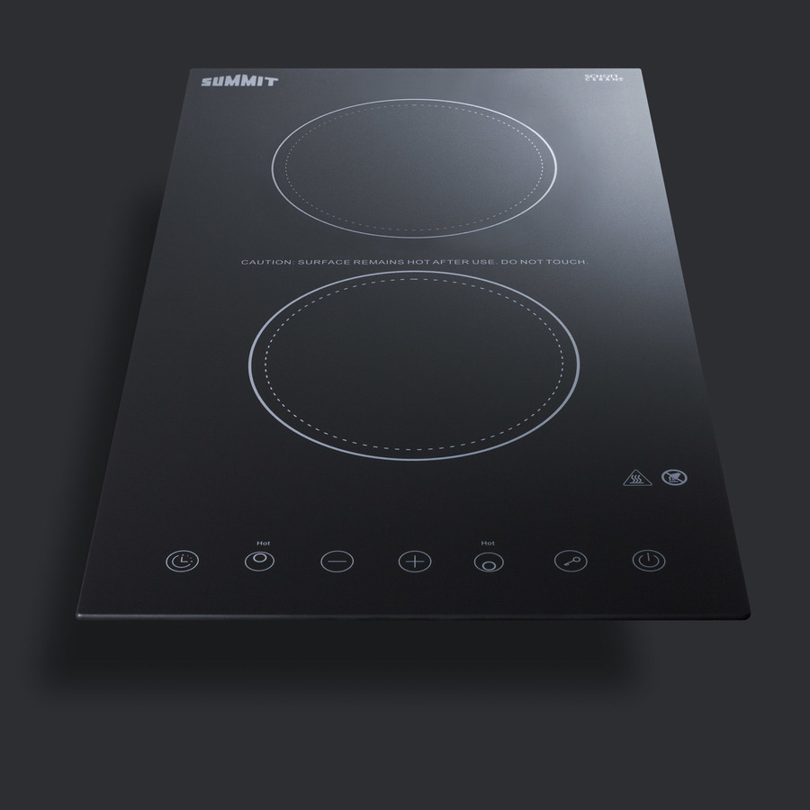 12" Wide 115V 2-Burner Radiant Cooktop CR2B15T1B