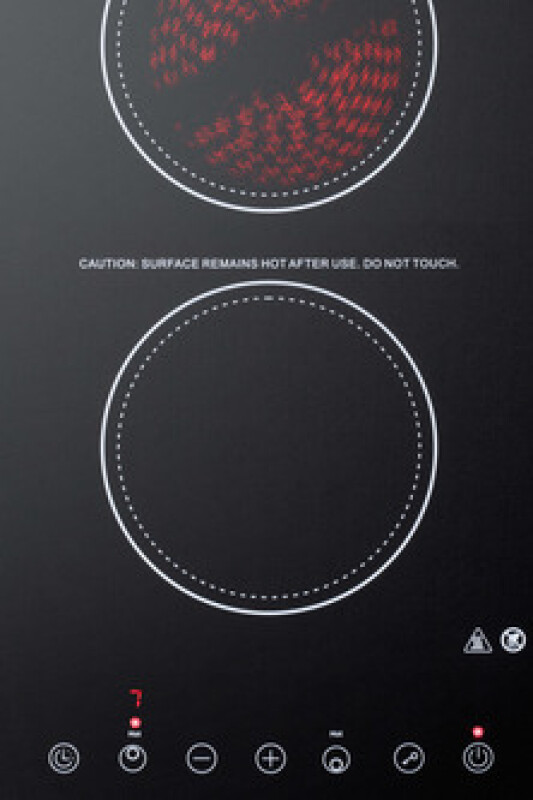 12" Wide 115V 2-Burner Radiant Cooktop CR2B15T1B