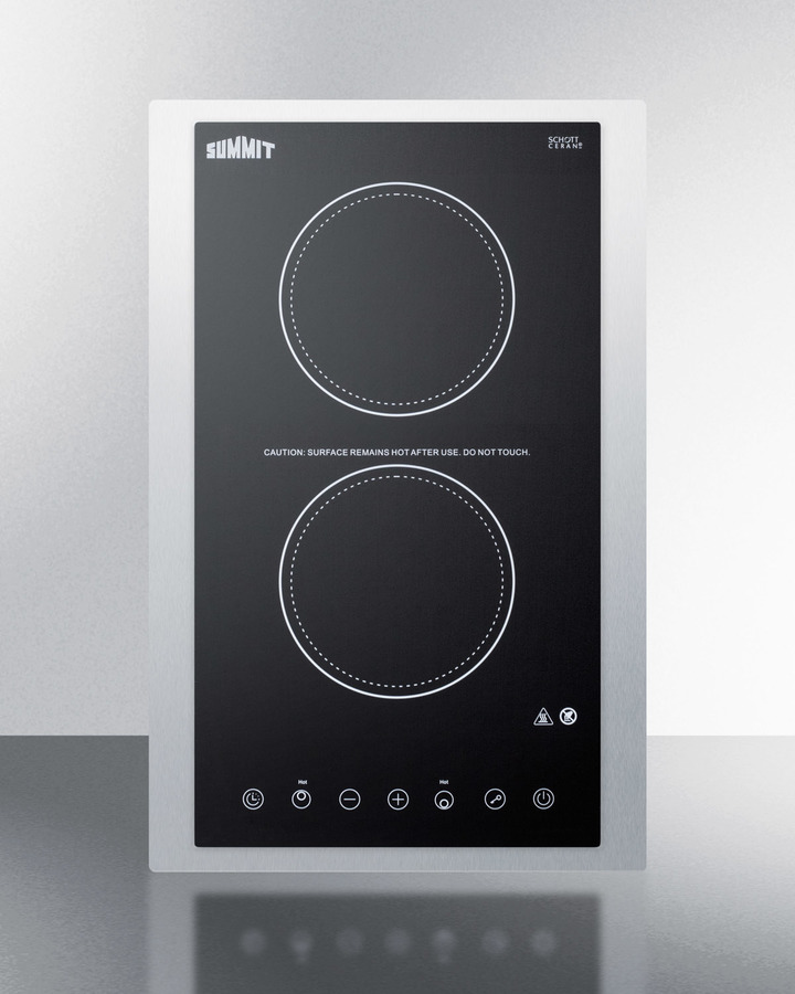 15" Wide 115V 2-Burner Radiant Cooktop CR2B15T1BTK15