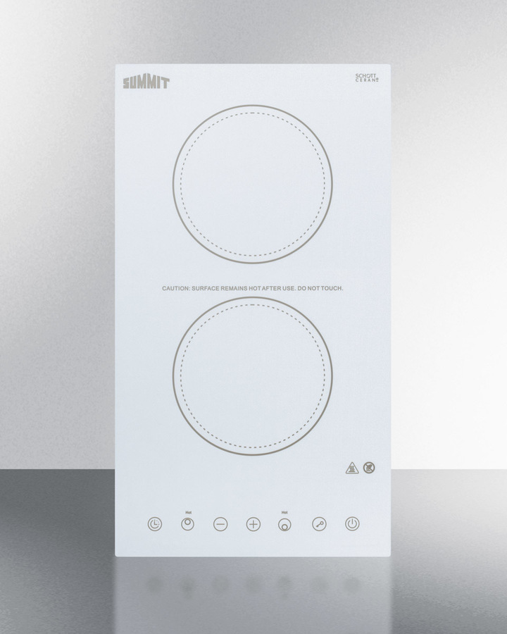 12" Wide 115V 2-Burner Radiant Cooktop CR2B15T2W